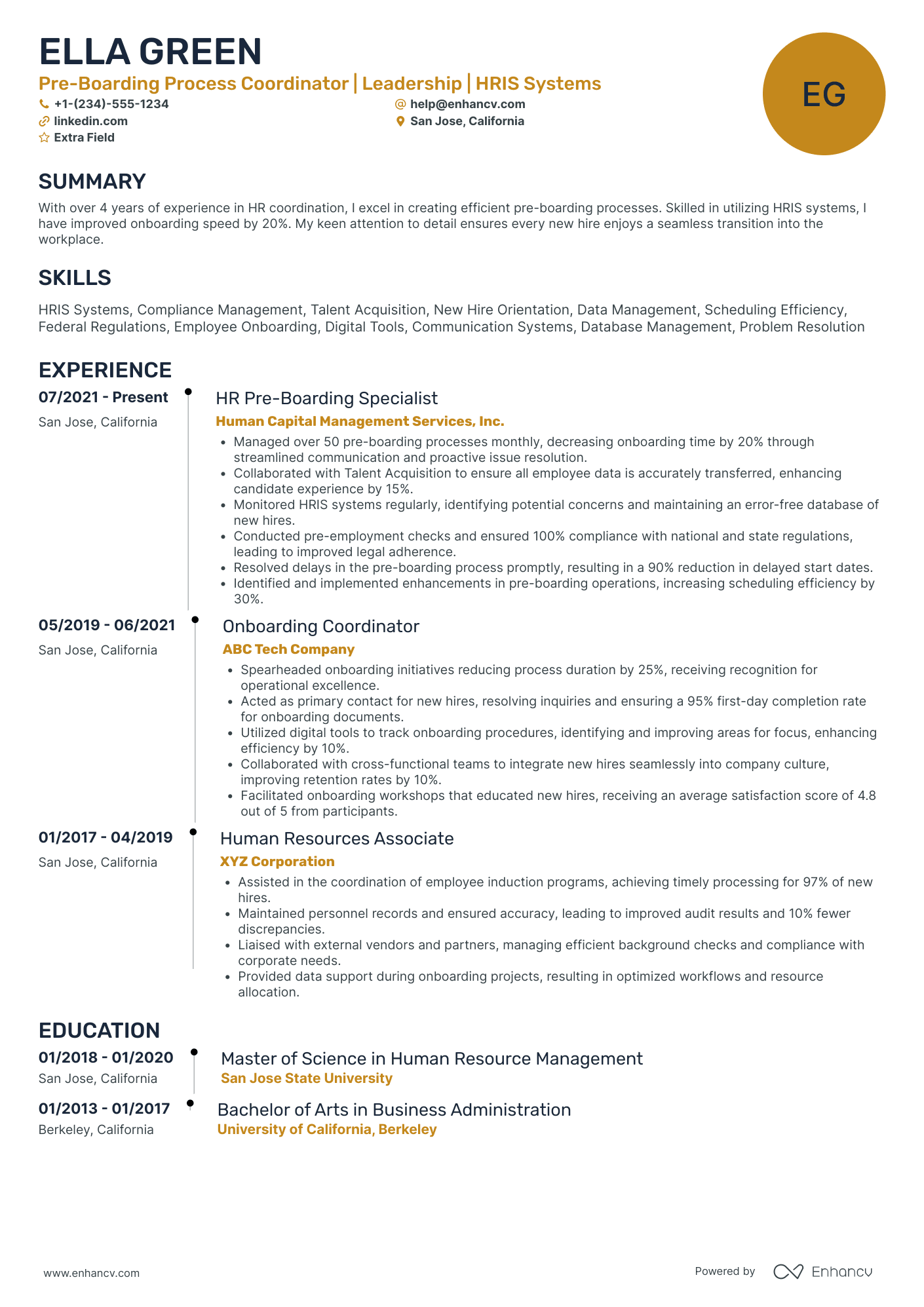 Full Time Recruiting Coordinator Resume Example