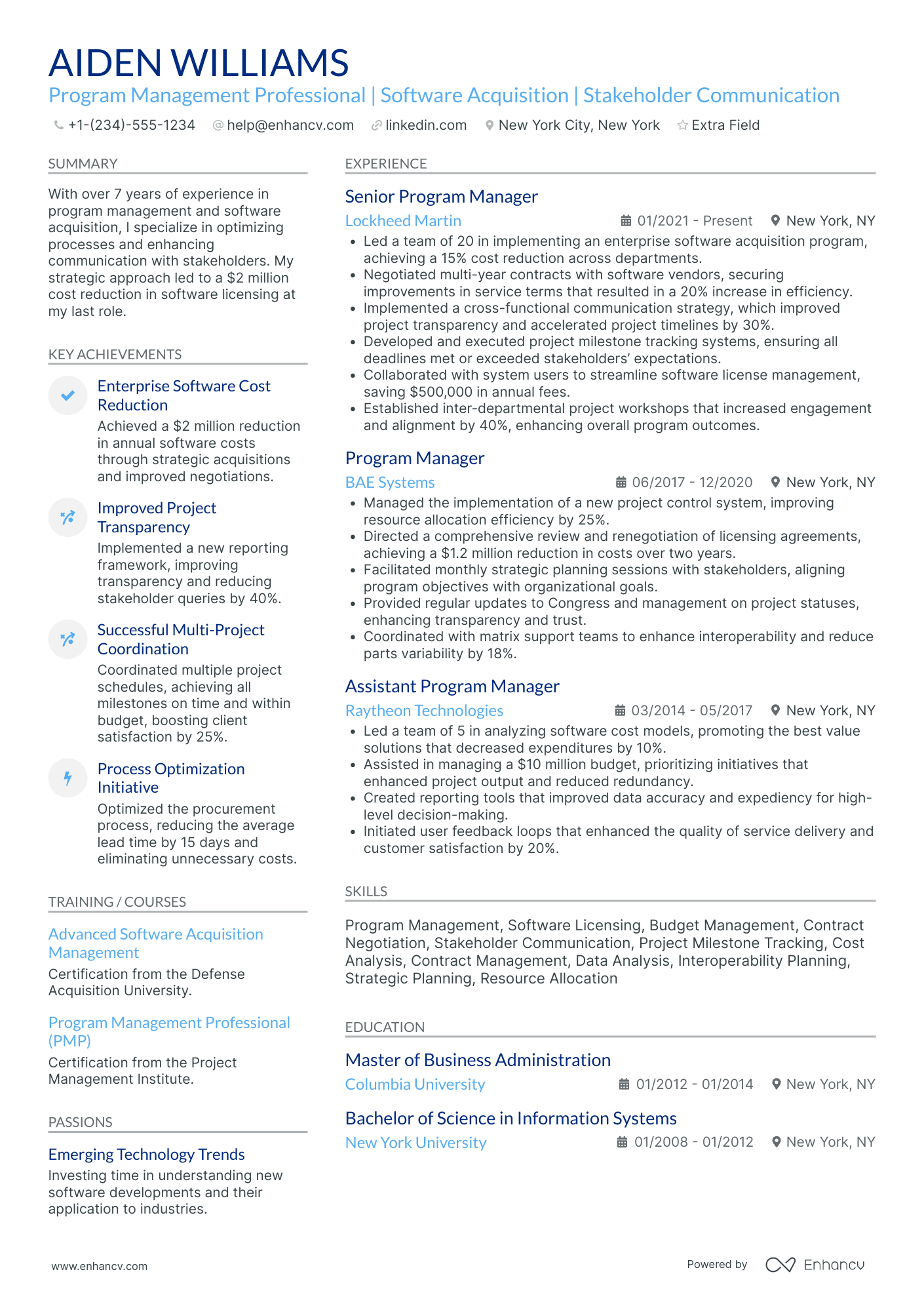 Volunteer Program Manager Resume Example