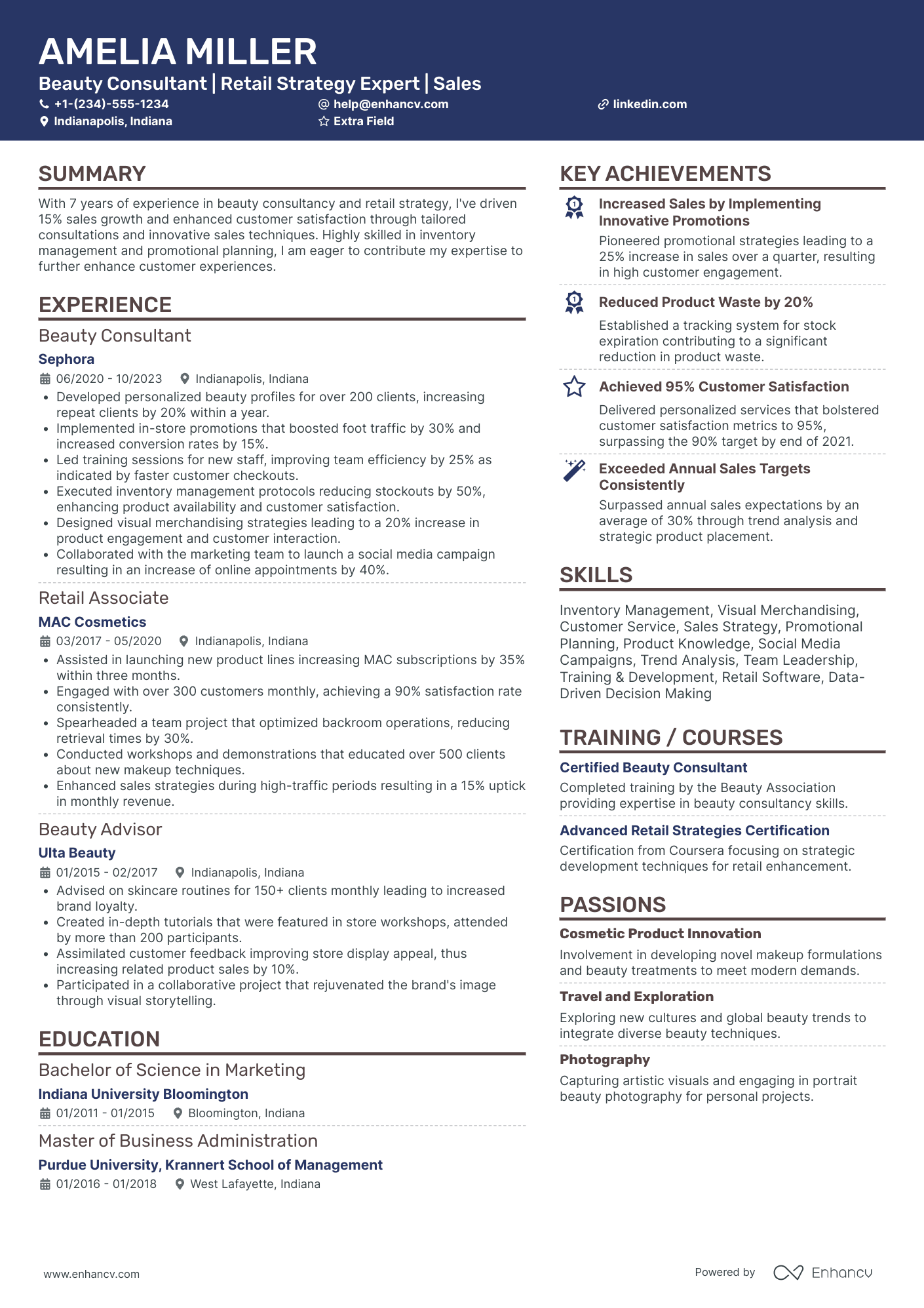 Target Beauty Consultant Resume Example