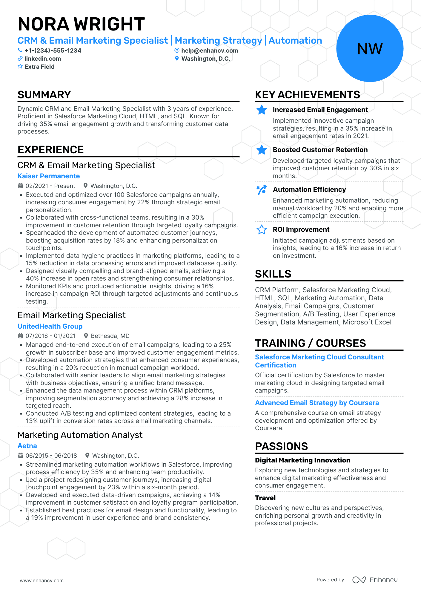 Email Marketing Strategist Resume Example