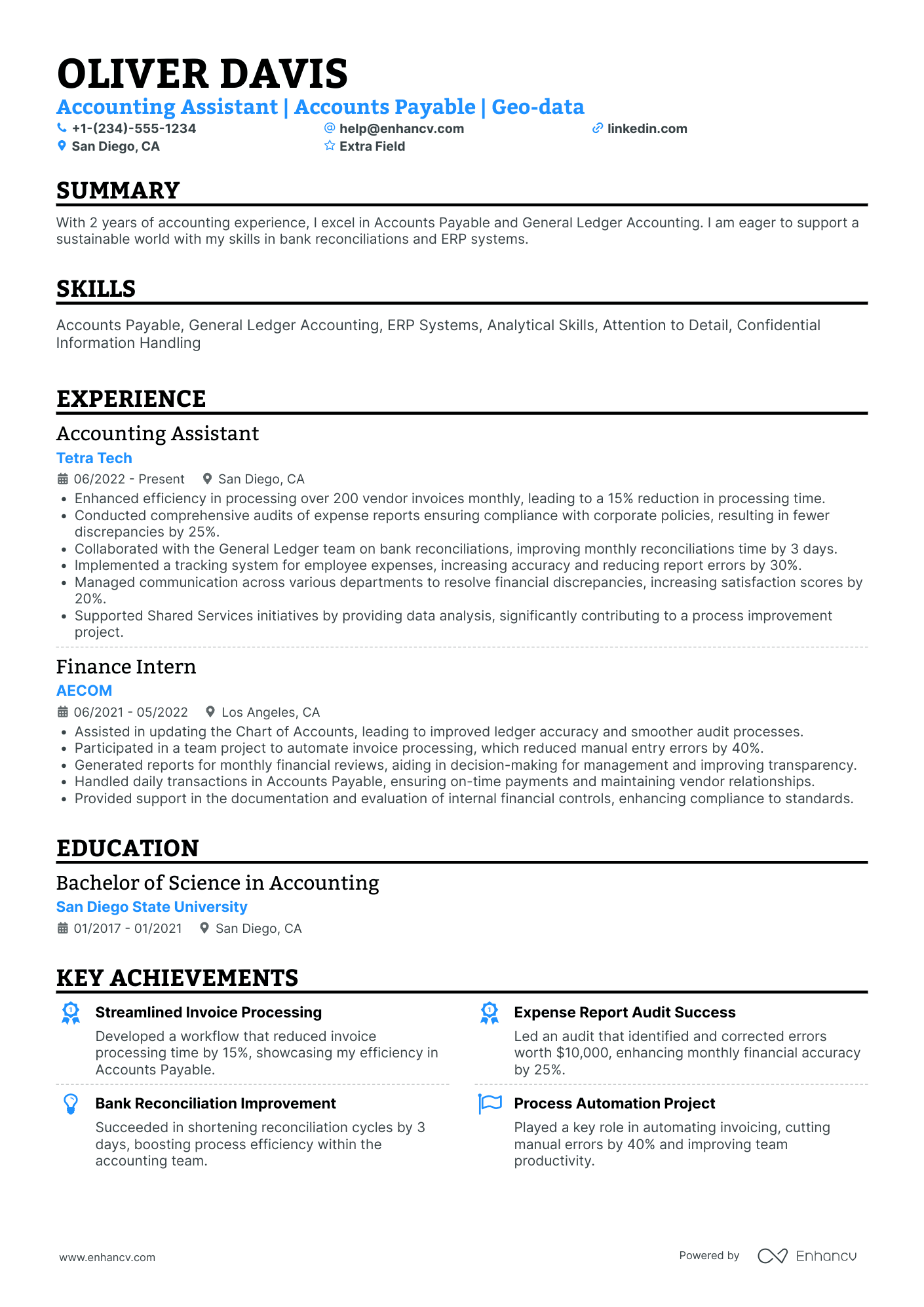 Part Time Accounting Assistant Resume Example