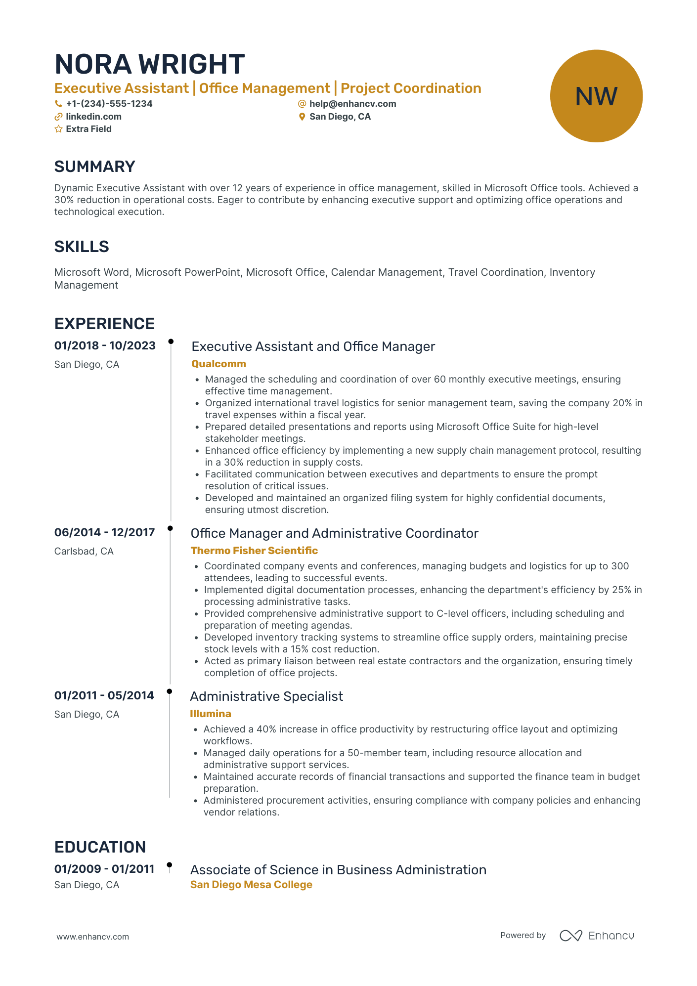 Assistant Office Manager Resume Example