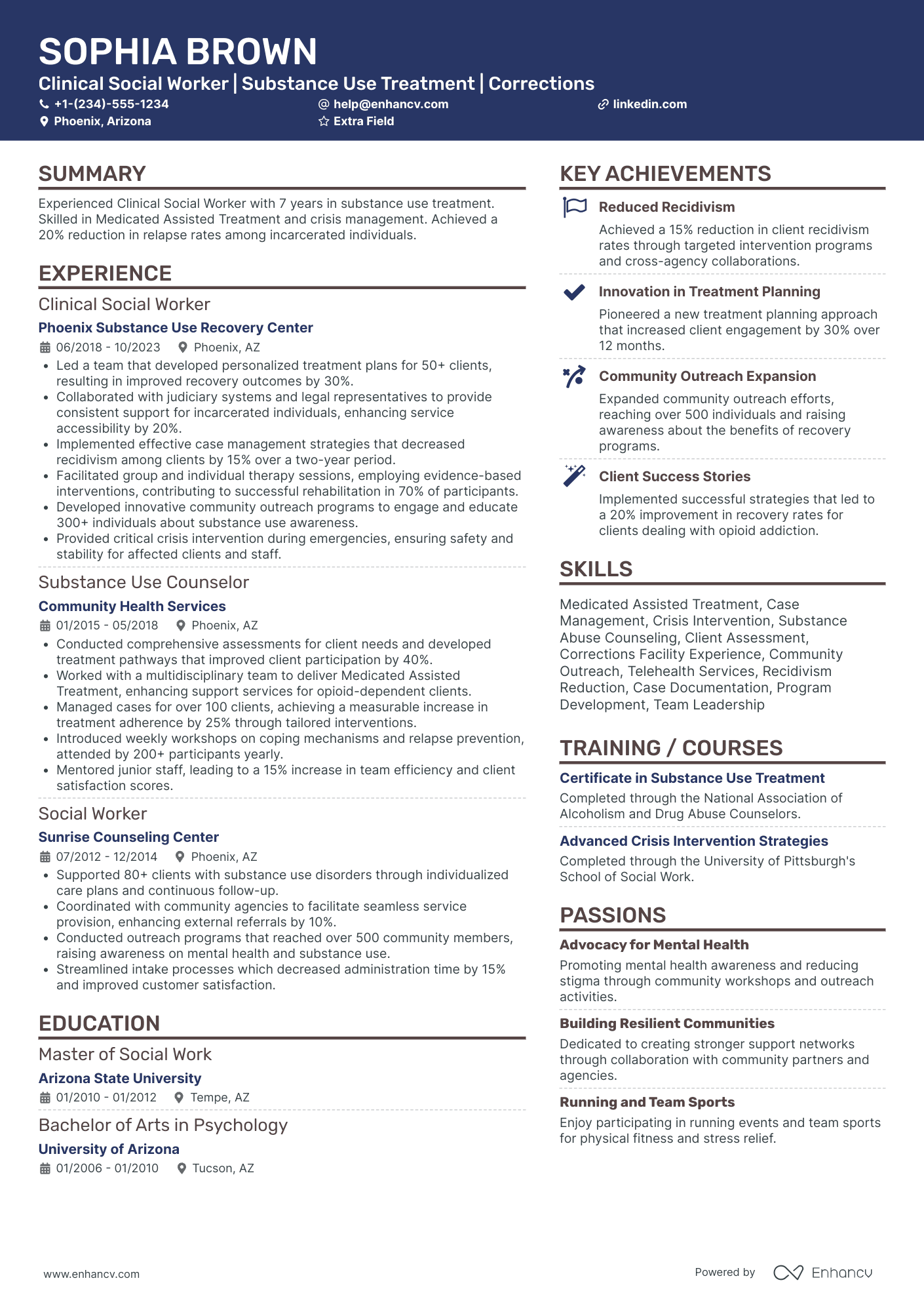 Correctional Facility Social Worker Resume Example