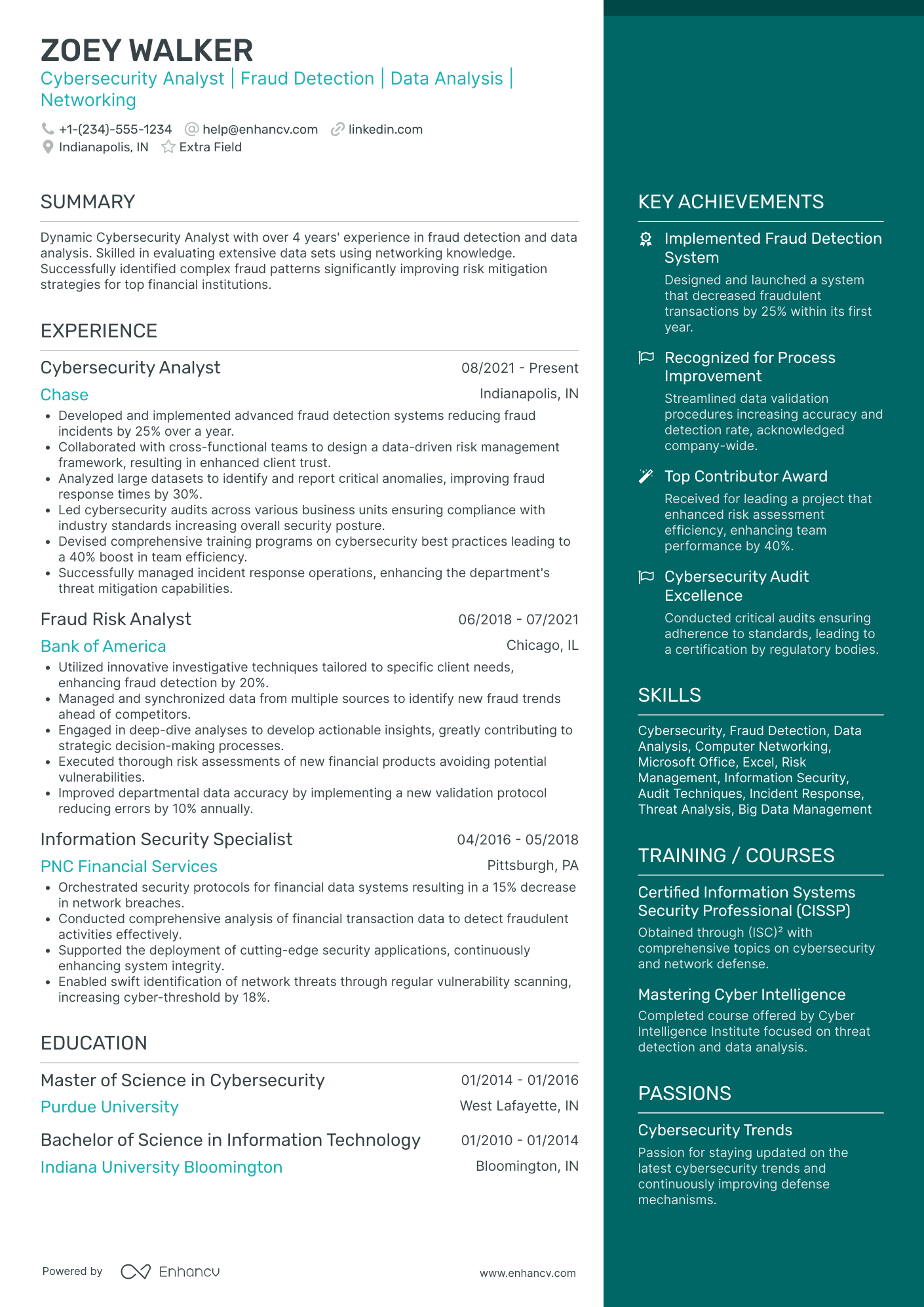 Accenture Cybersecurity Analyst Resume Example