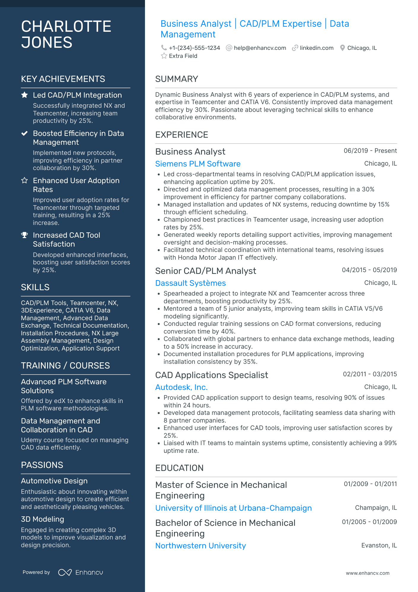 Entry Level Business Data Analyst Resume Example