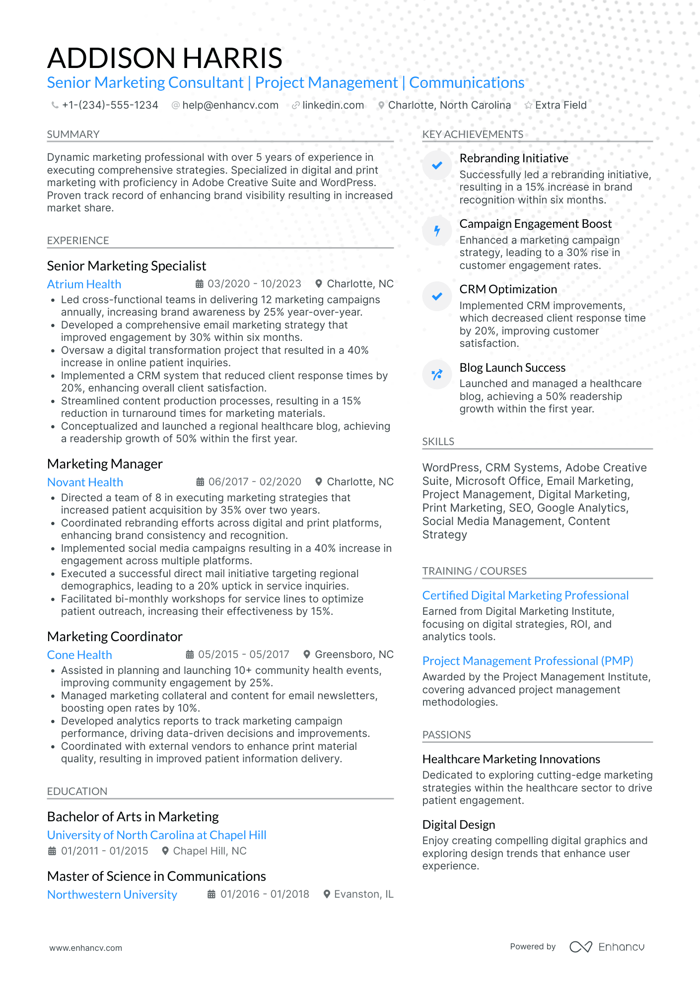 Medical Sales Manager Resume Example