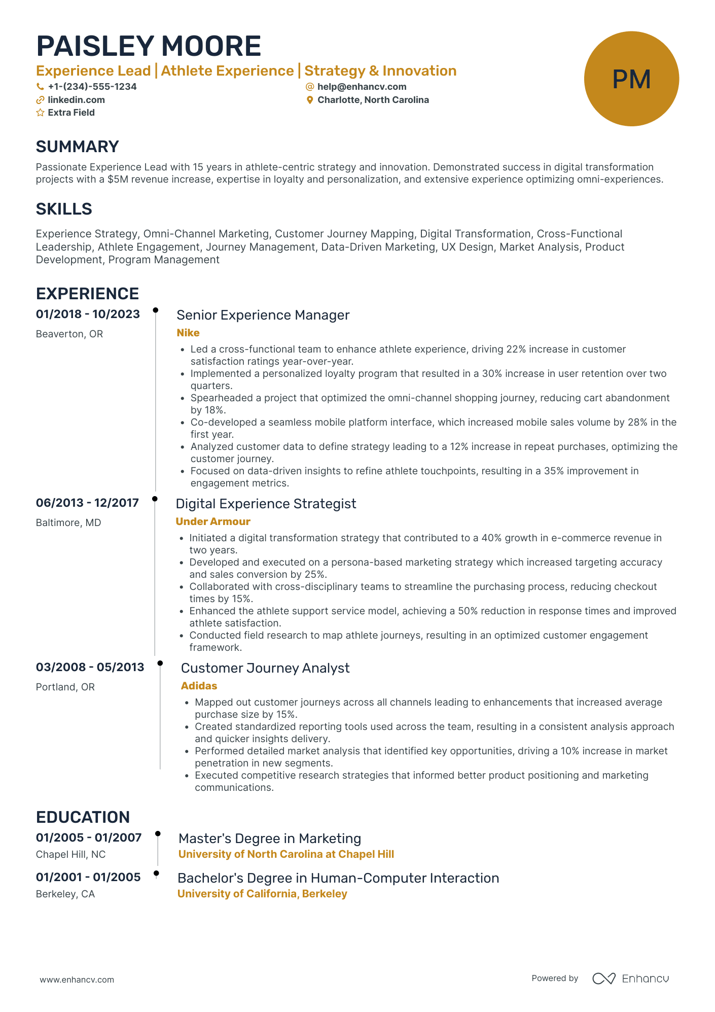 Athlete Contract Negotiator Resume Example