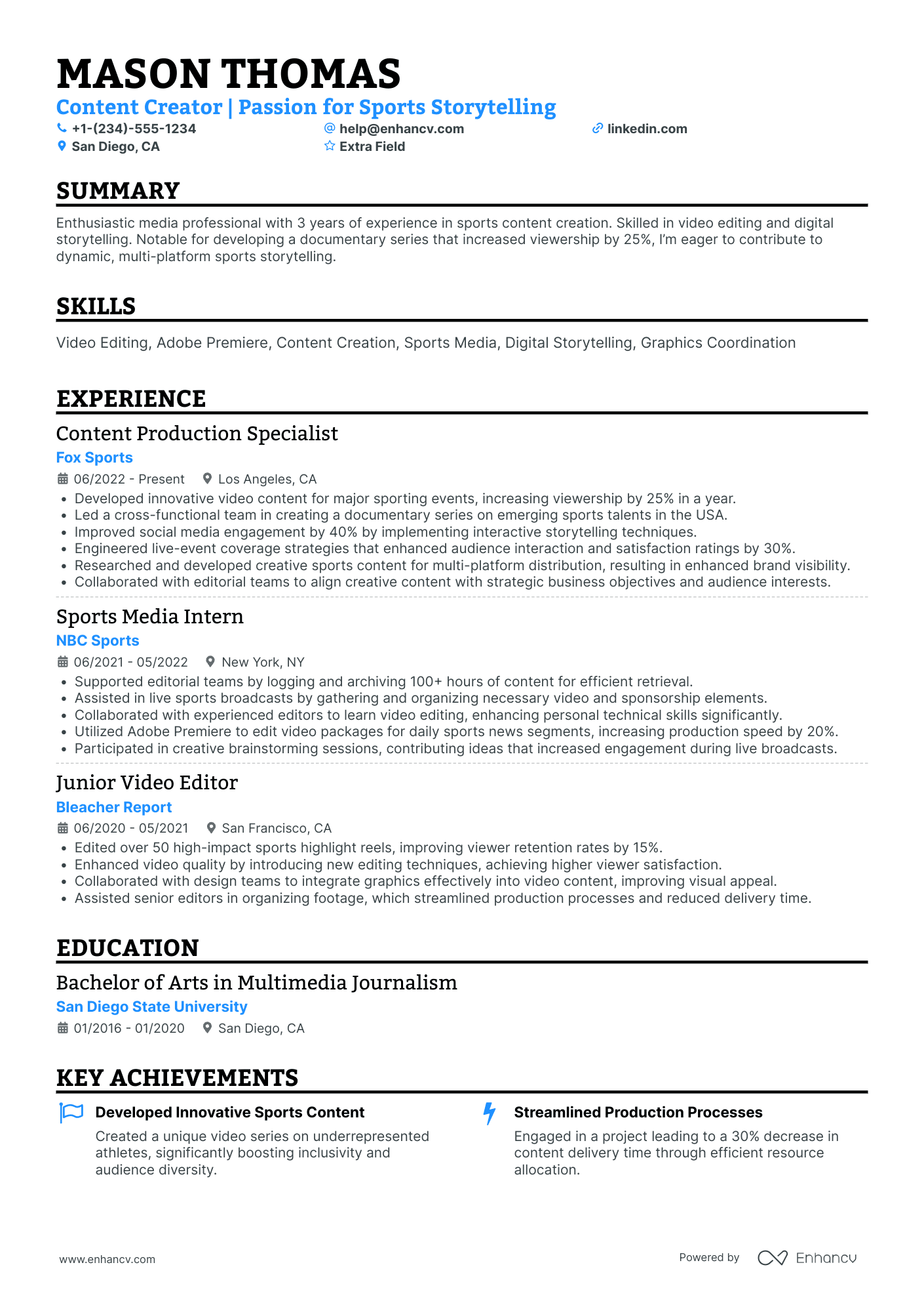 Senior Production Assistant Resume Example