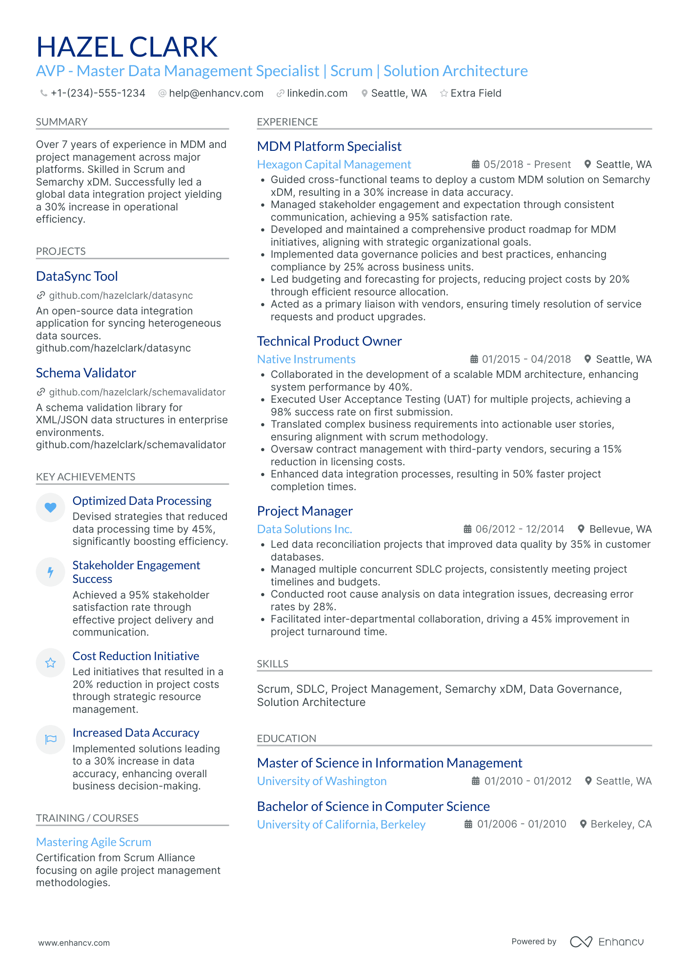 Informatica MDM Specialist Resume Example