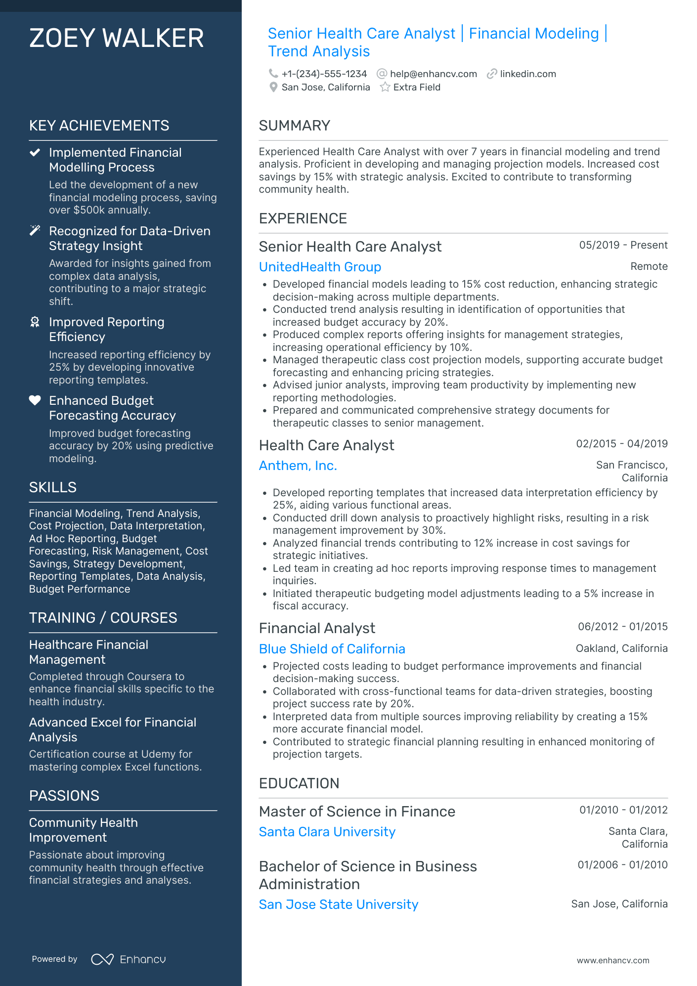 Senior Hospital Volunteer Resume Example