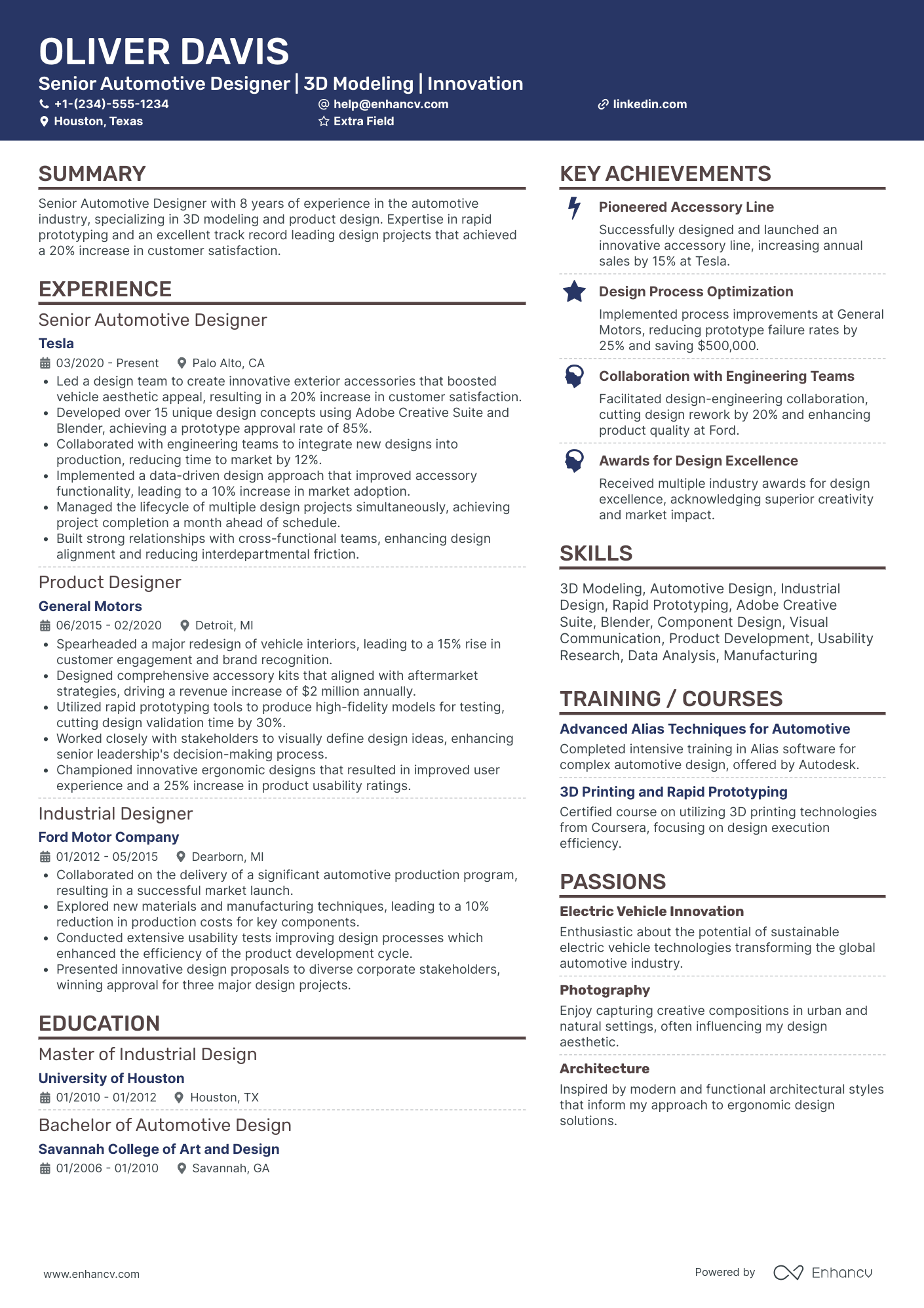 Fashion Accessories Designer Resume Example