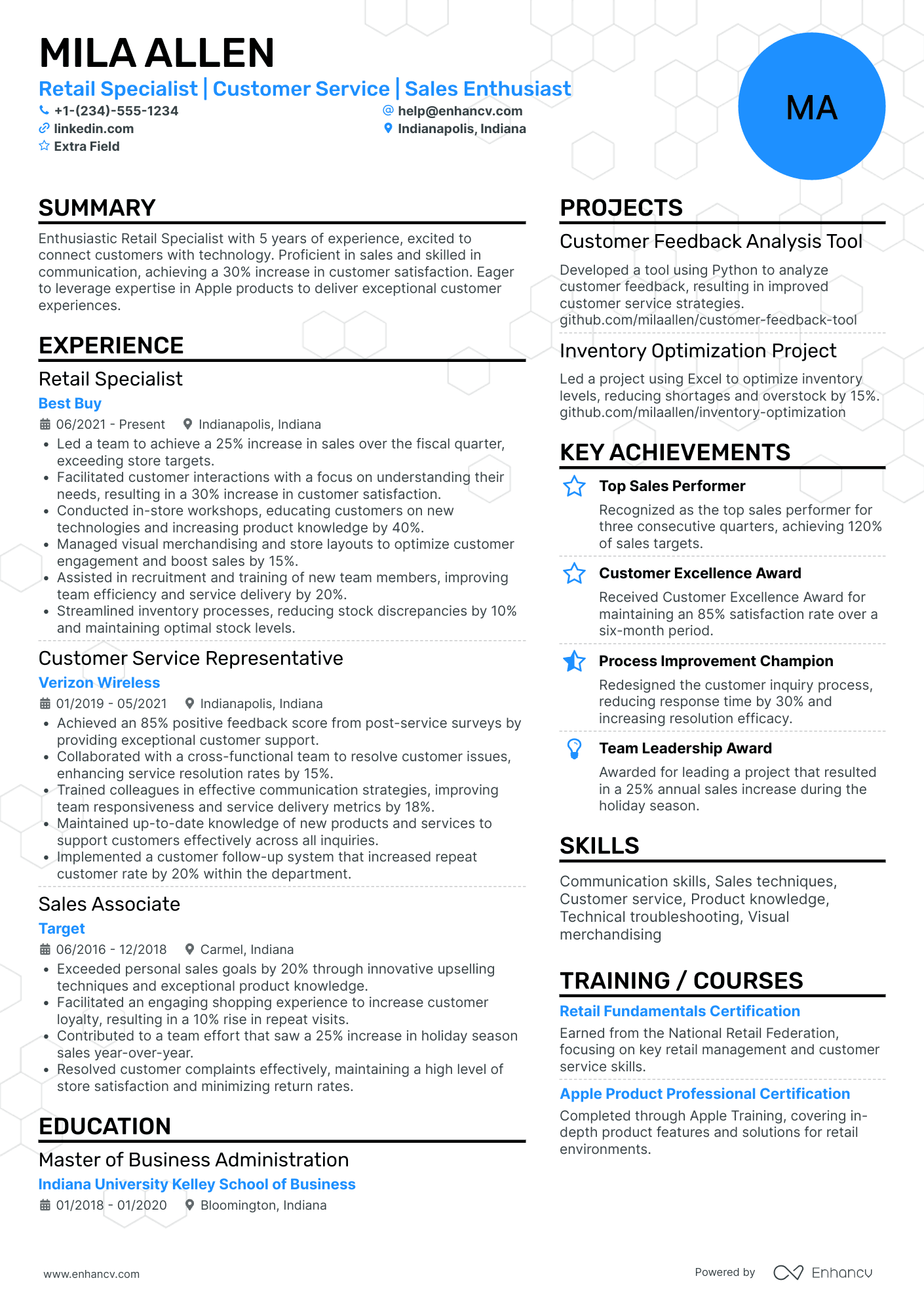 Apple Retail Specialist Resume Example