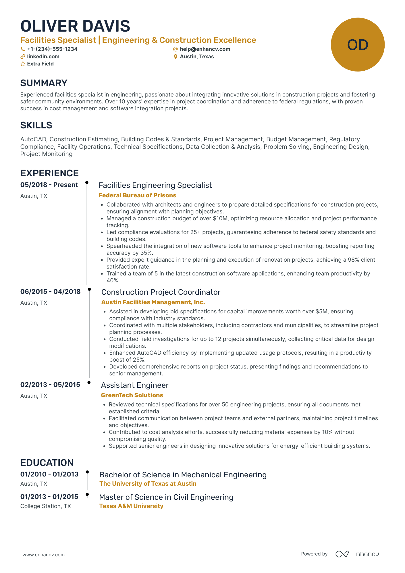 Engineering Student Technician Resume Example