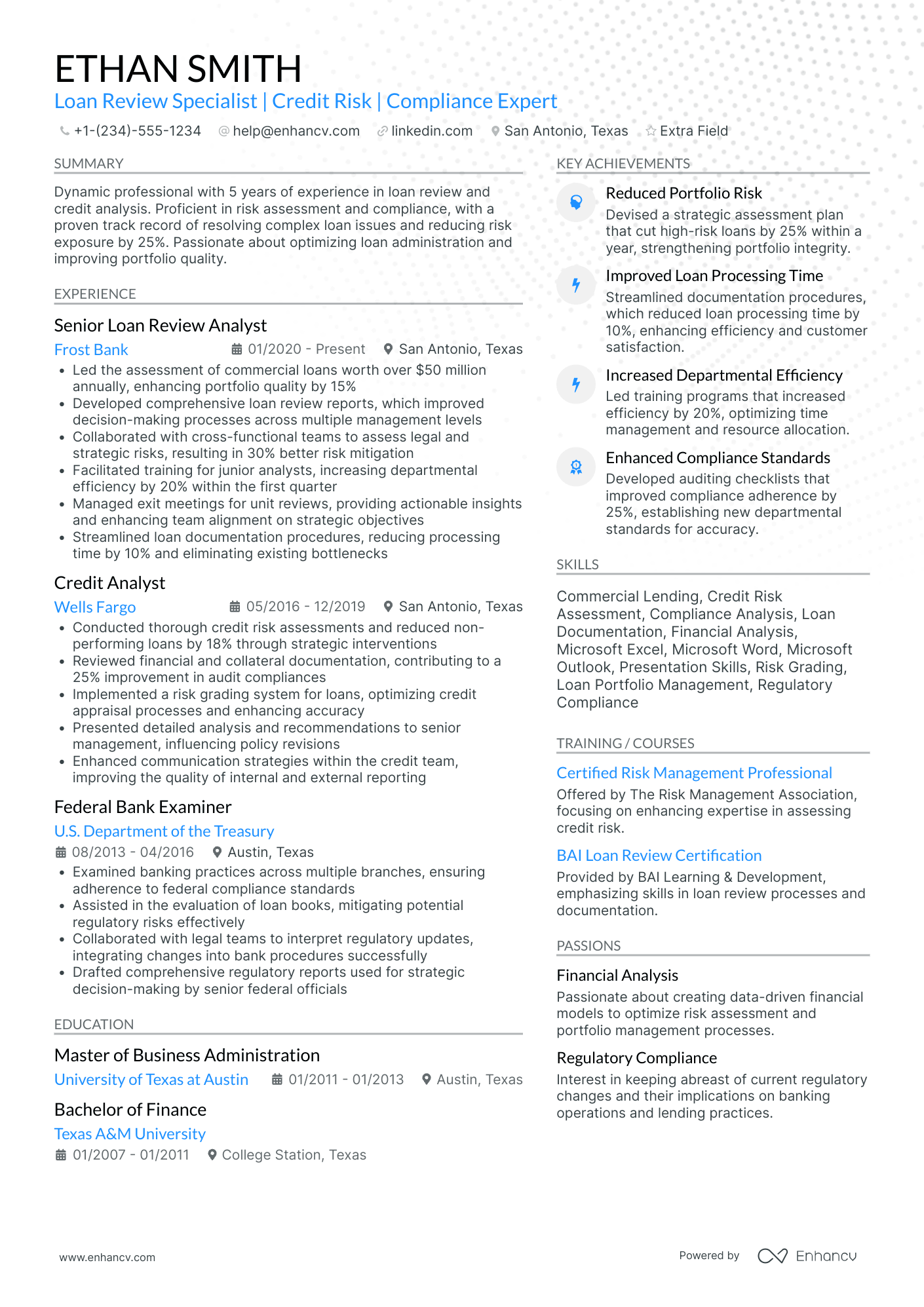 Loan Review Officer Resume Example