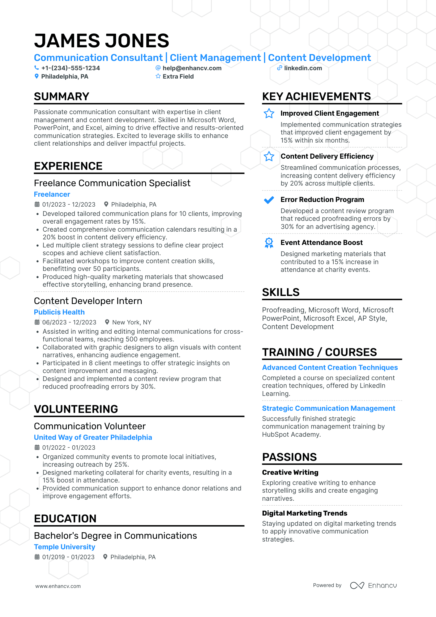 Internal Communications Consultant Resume Example