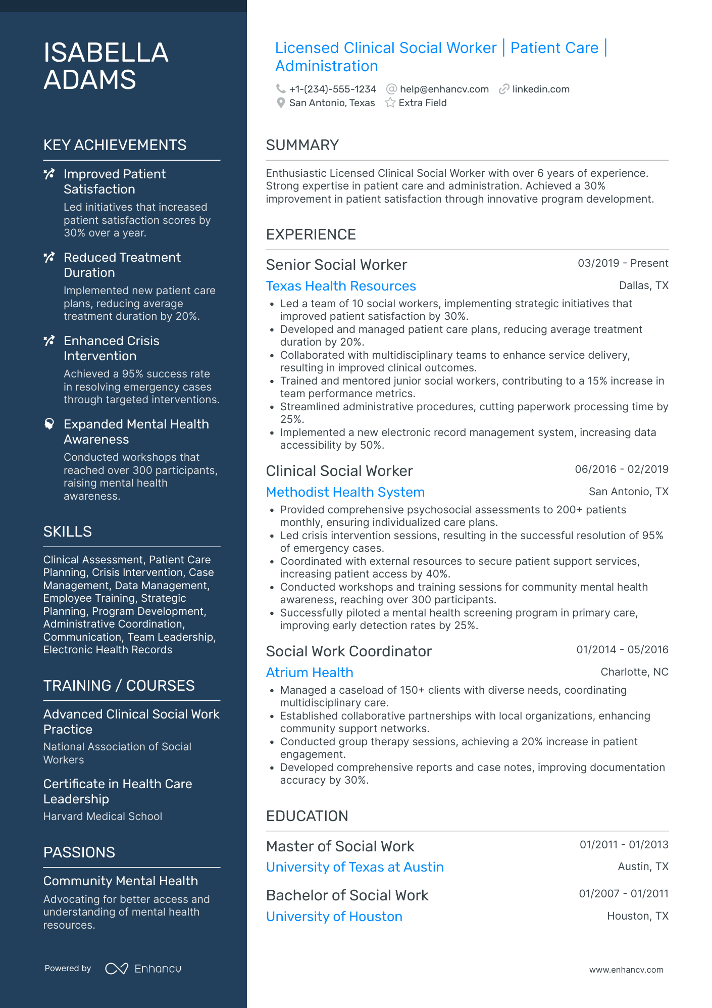 Entry Level Social Worker Resume Example