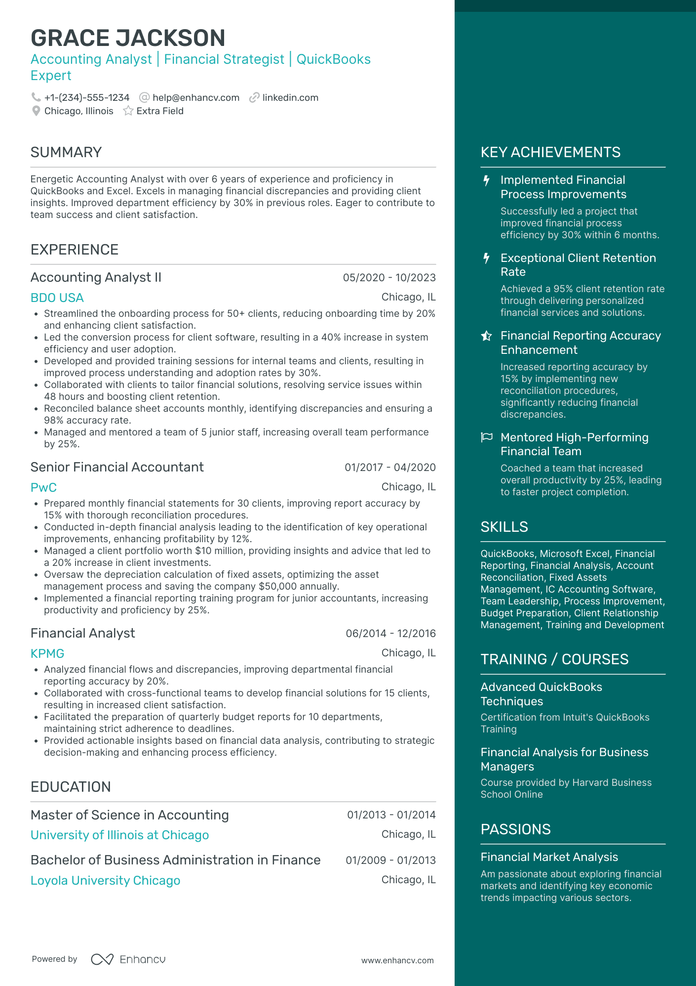 Public Sector Accounting Analyst Resume Example