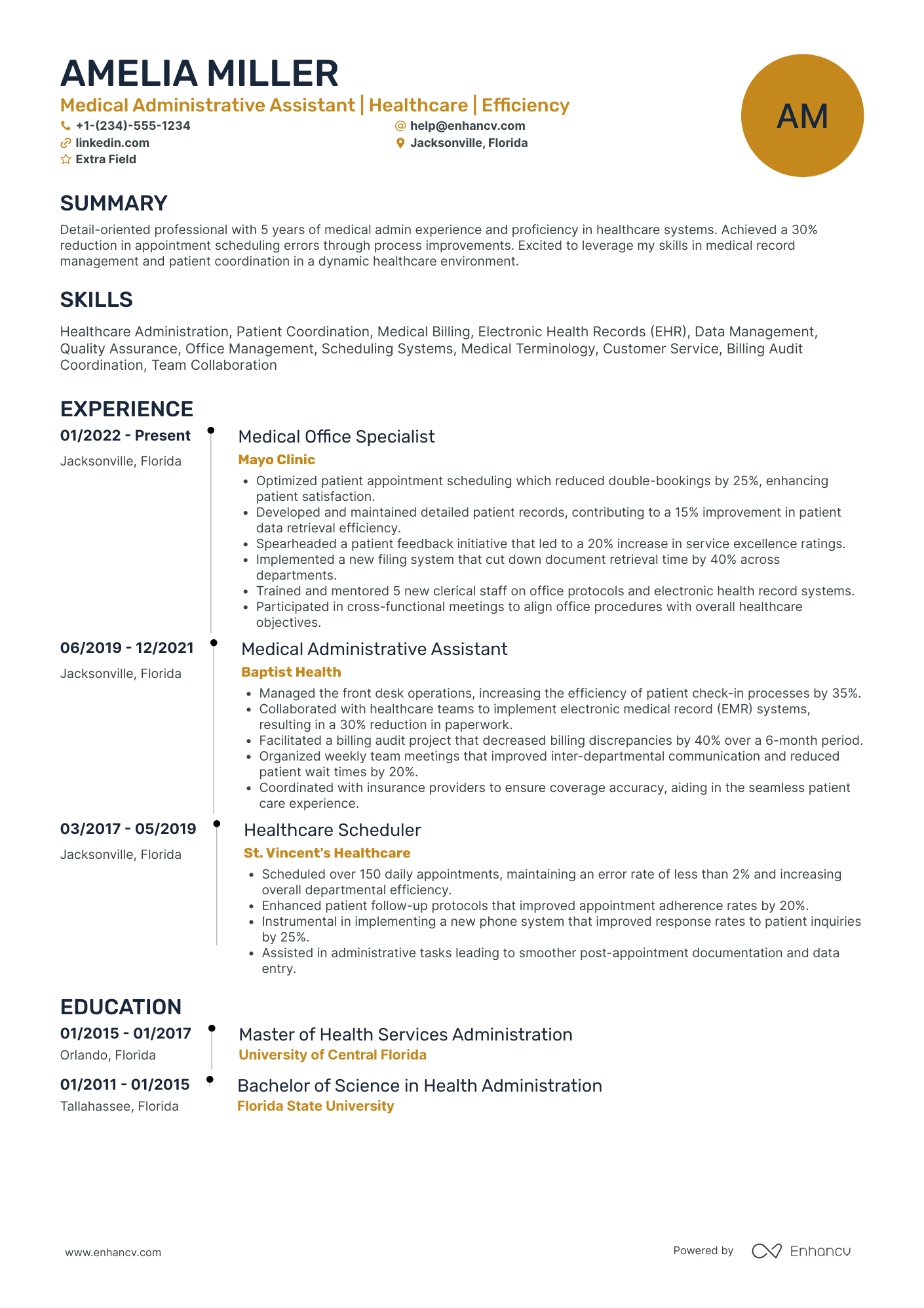 Medical Administrative Assistant Trainee Resume Example