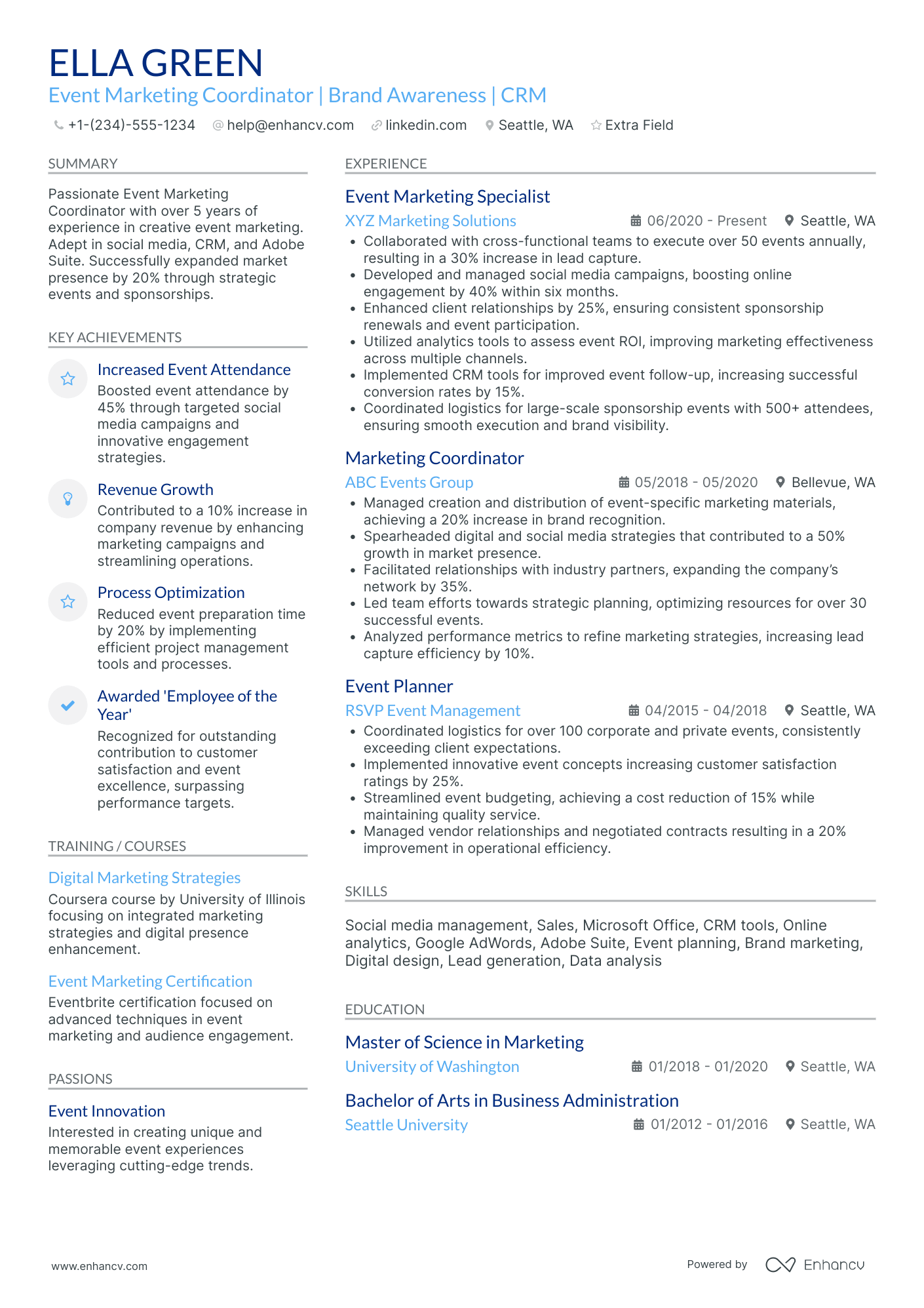 Event Marketing Coordinator Resume Example