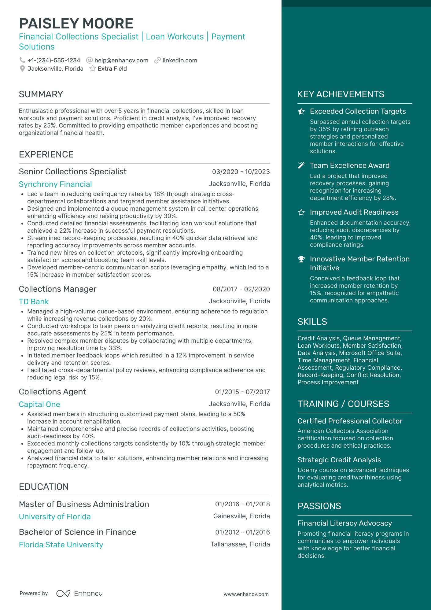 Field Collector Resume Example