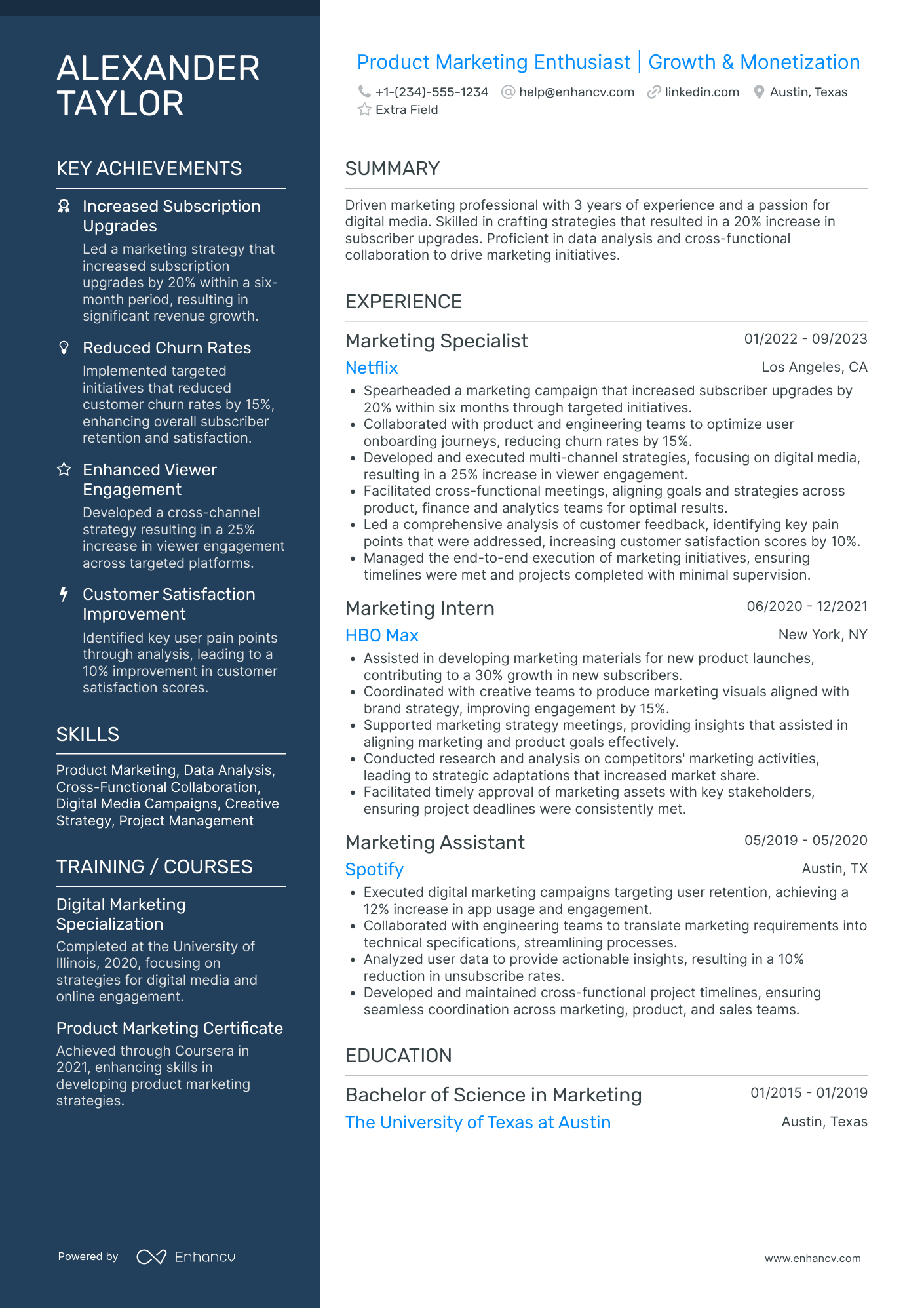 Product Marketing Assistant Resume Example