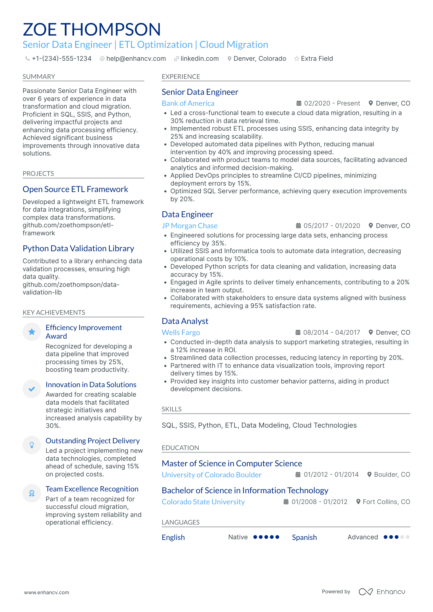 Informatica Cloud Engineer Resume Example