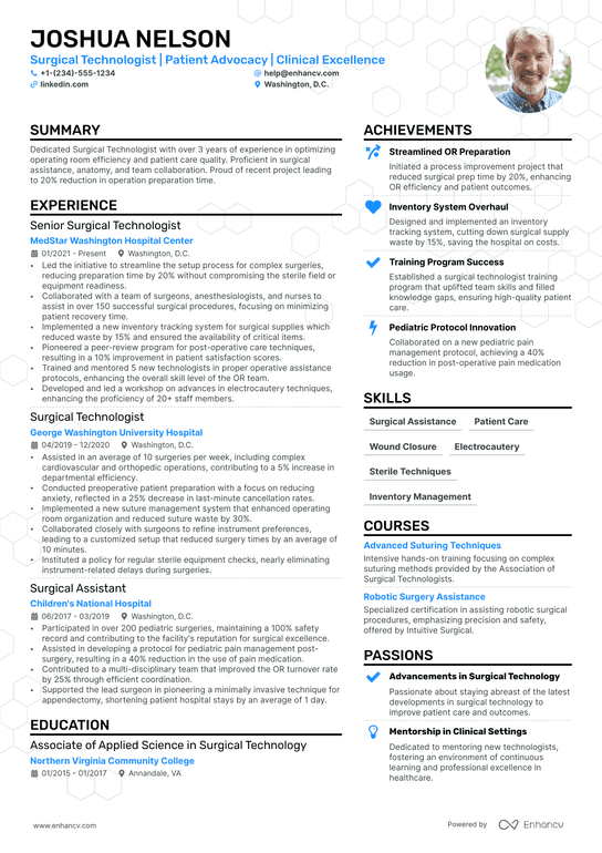 Surgical Tech Resume Example