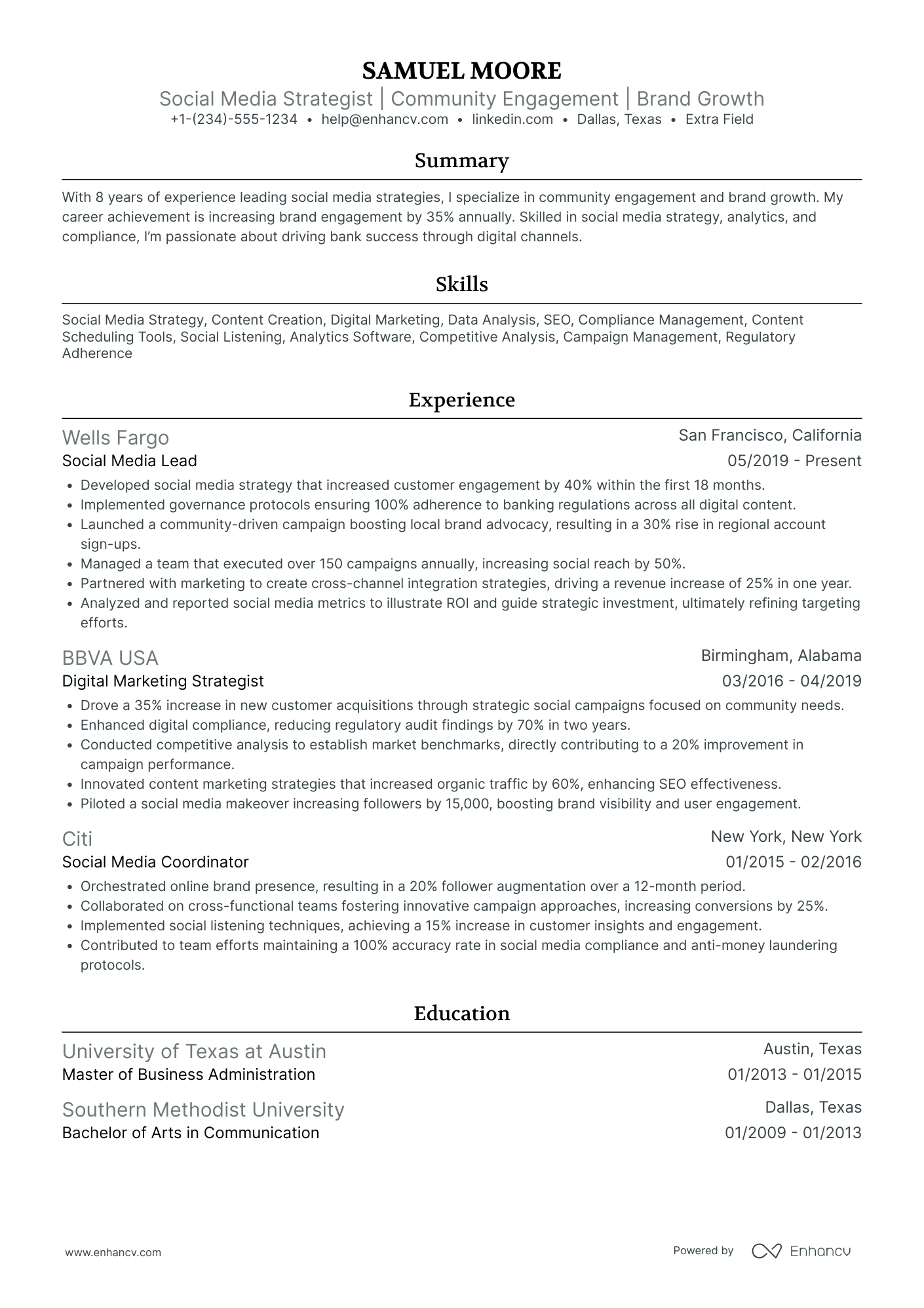 Social Media Community Specialist Resume Example