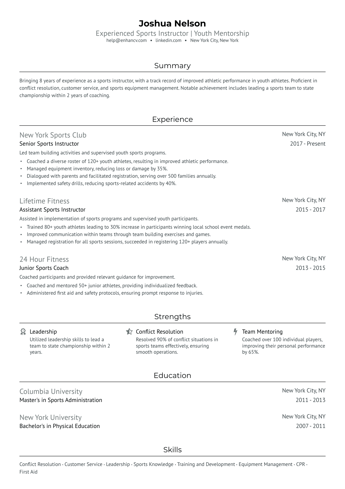 Basketball Camp Counselor Resume Example