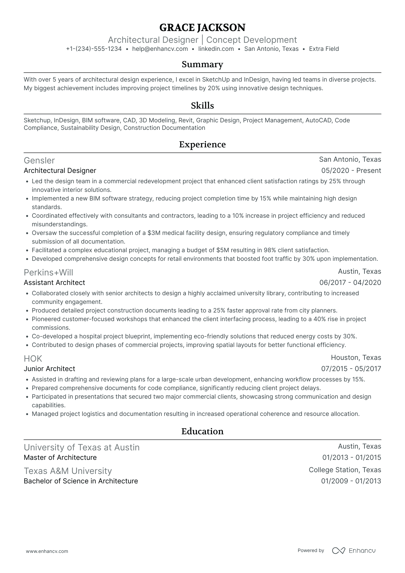 Principal Architectural Designer Resume Example