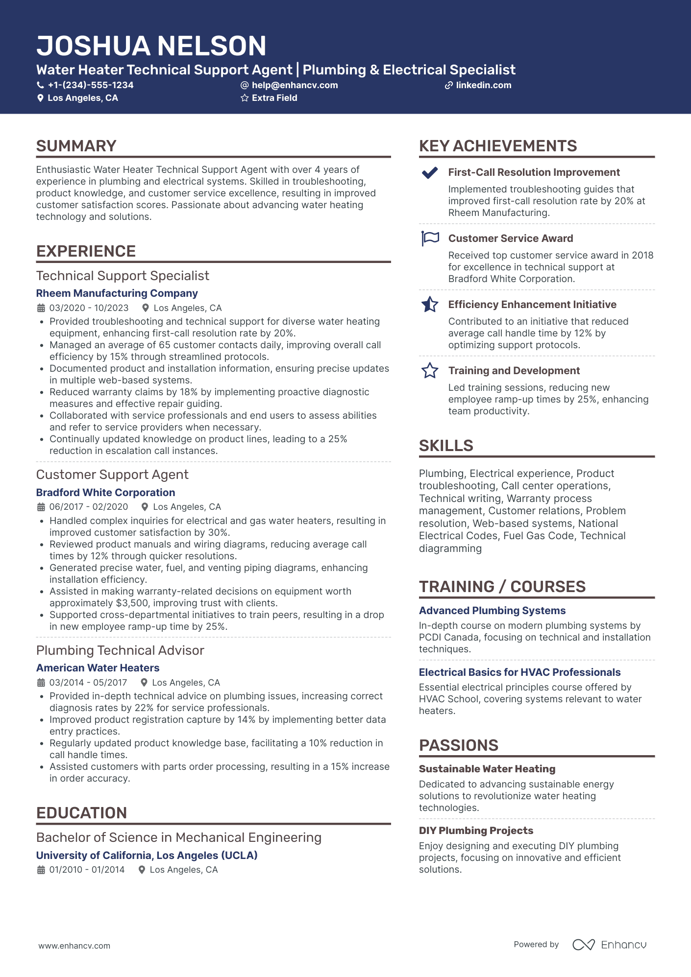 Technical Support Call Center Representative Resume Example