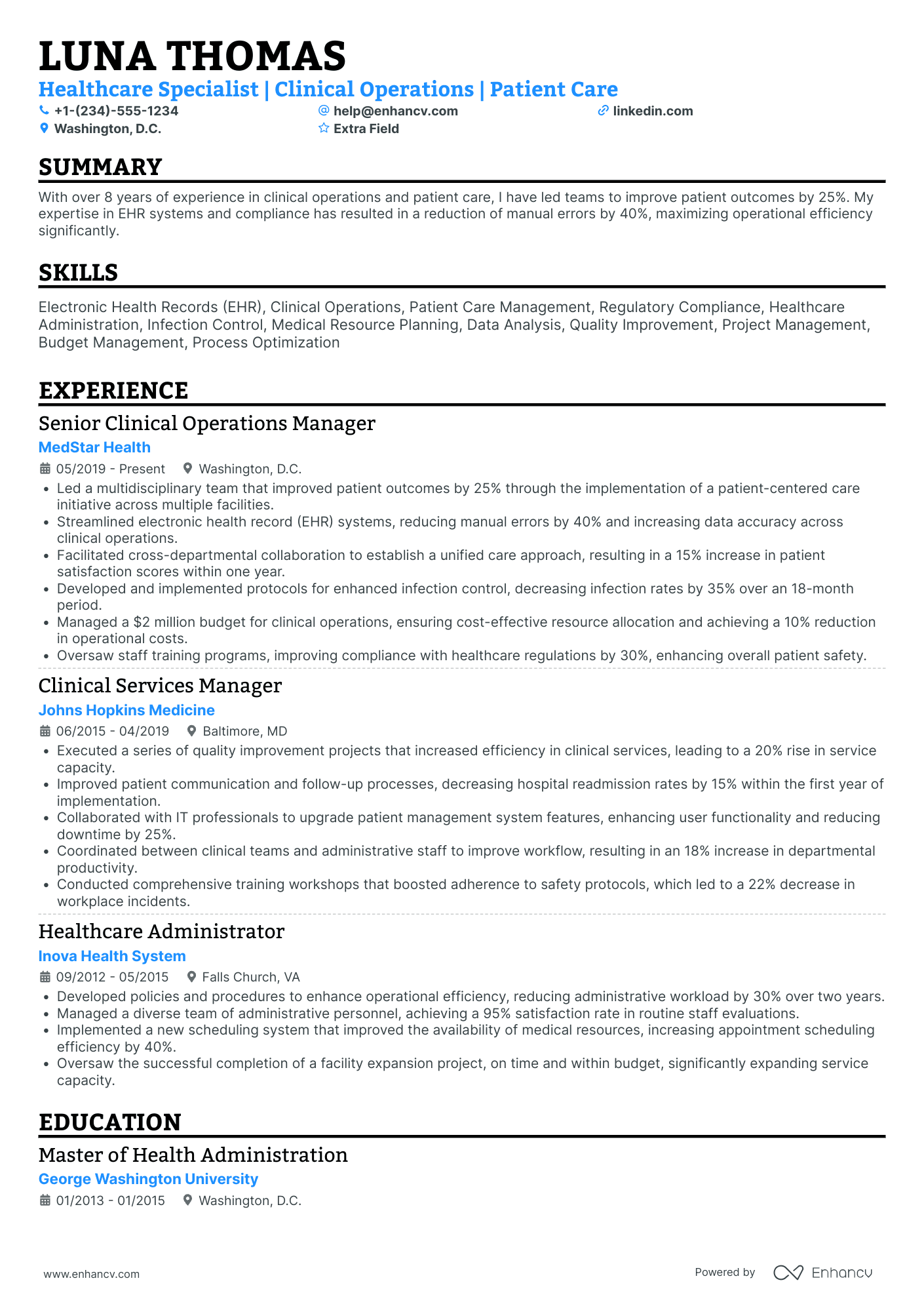 Medical Resume Example