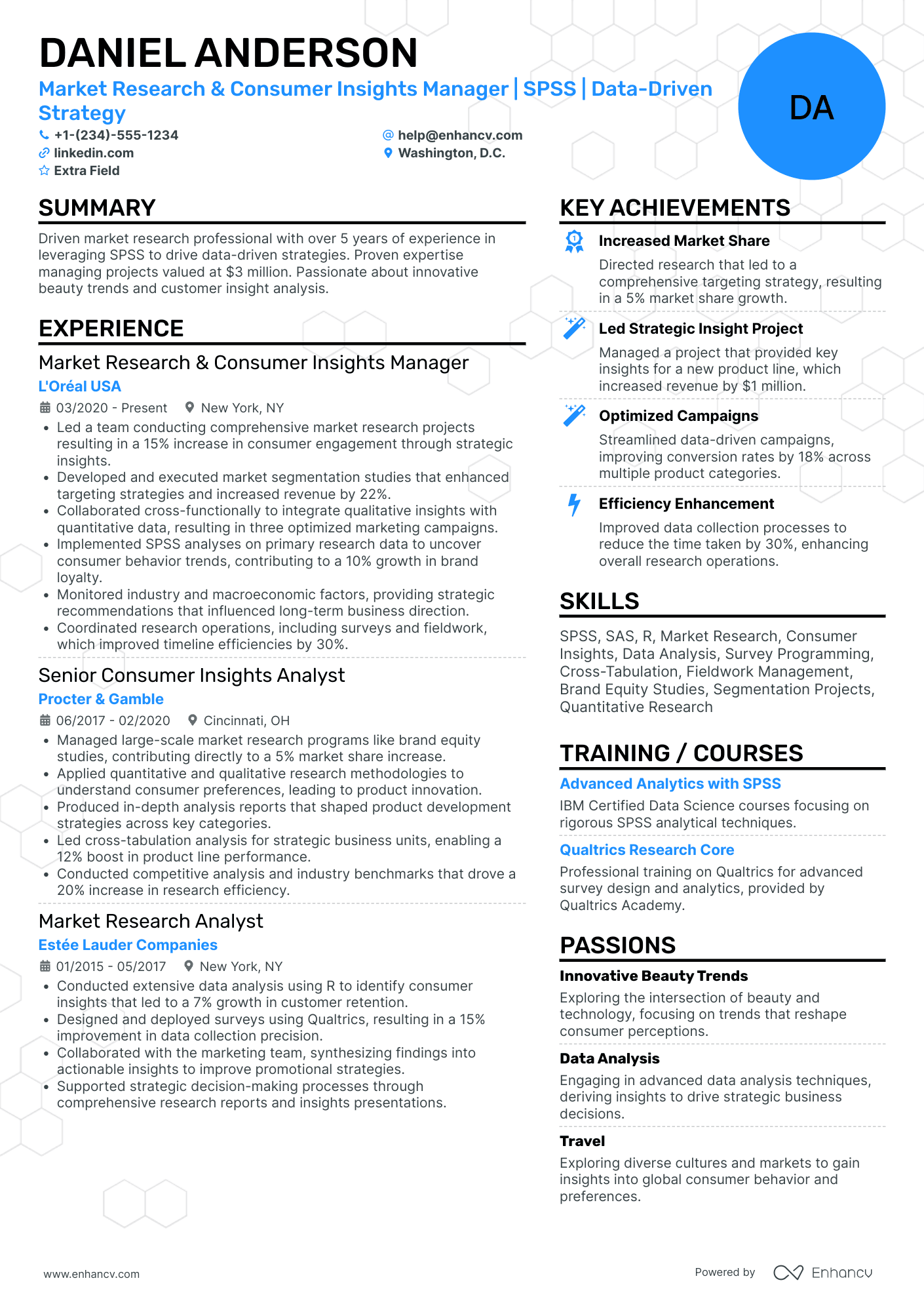 Market Research Operations Manager Resume Example