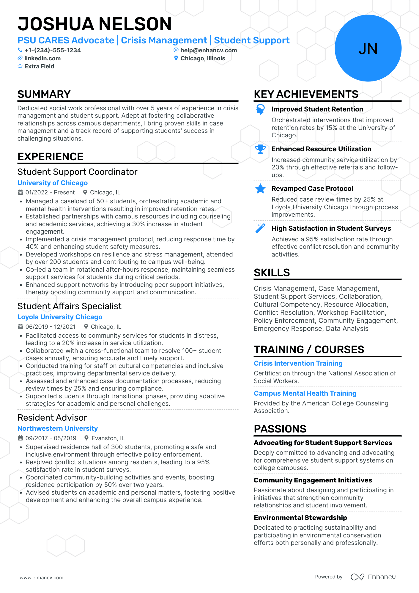 Career Change Advocate Resume Example