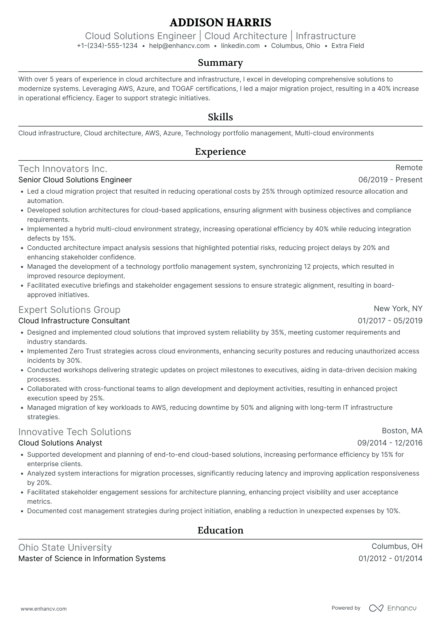 Google Cloud Certified Associate Cloud Engineer Resume Example