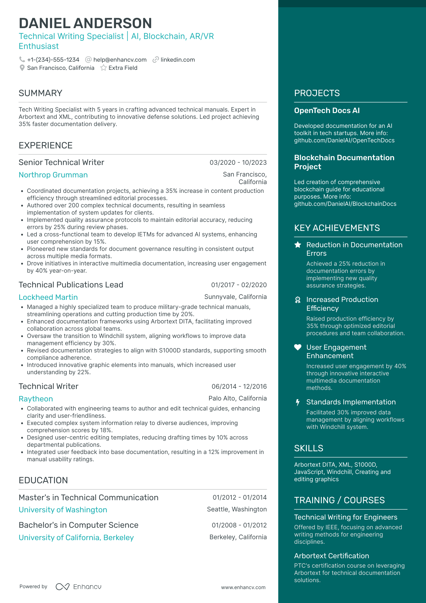 Technical Documentation Specialist Resume Example