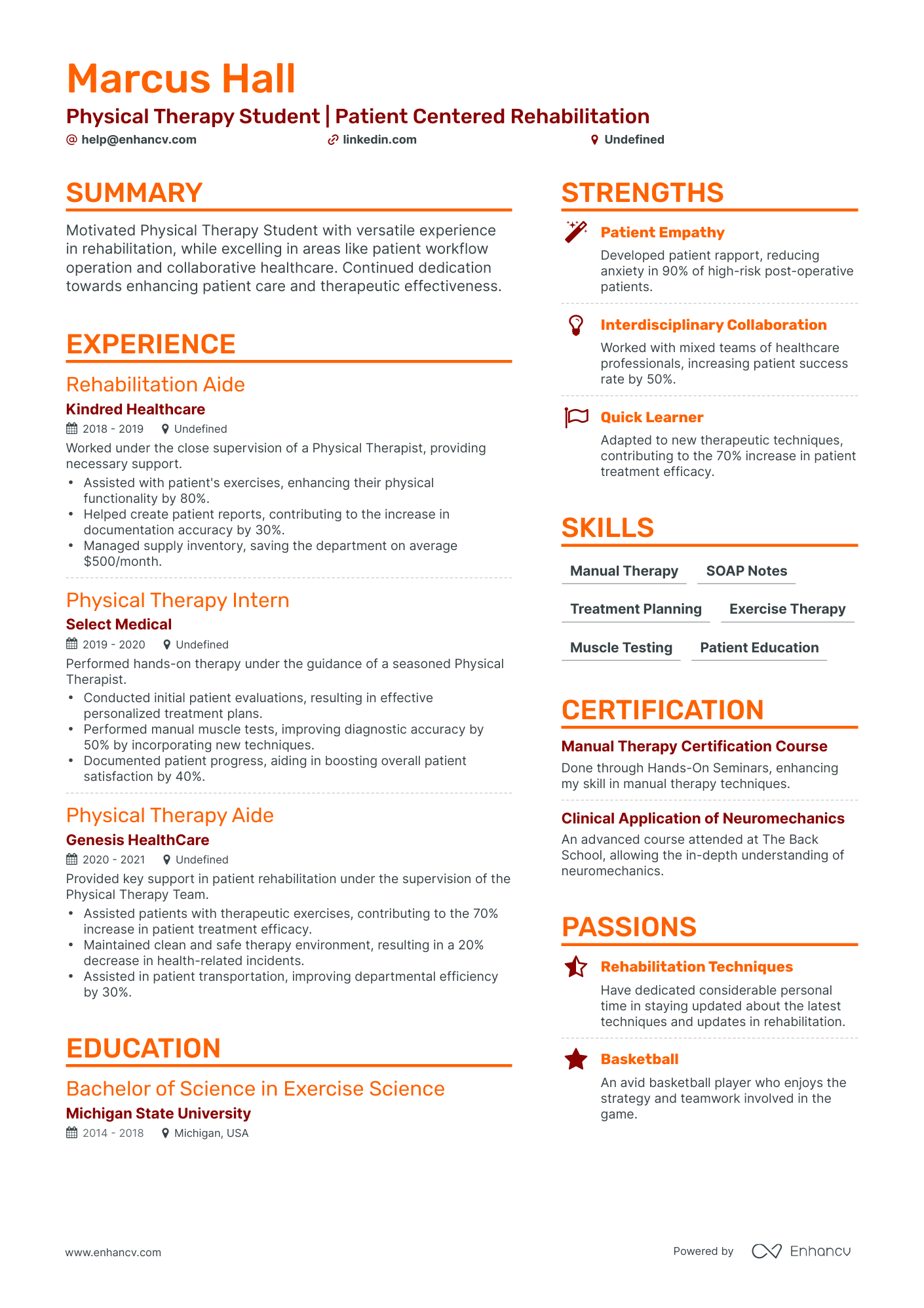 5 Physical Therapist Resume Examples - AHR0cHM6Ly9jZG4uZW5oYW5jdi5jb20vcHJlZGVmaW5lZC1leGFtcGxlcy9sTVBqOGdqNEpHZ0ZMeWxSSHdPUktTc1AwY0hTR211STlna29ESWRmL2ltYWdlLnBuZw~~. 