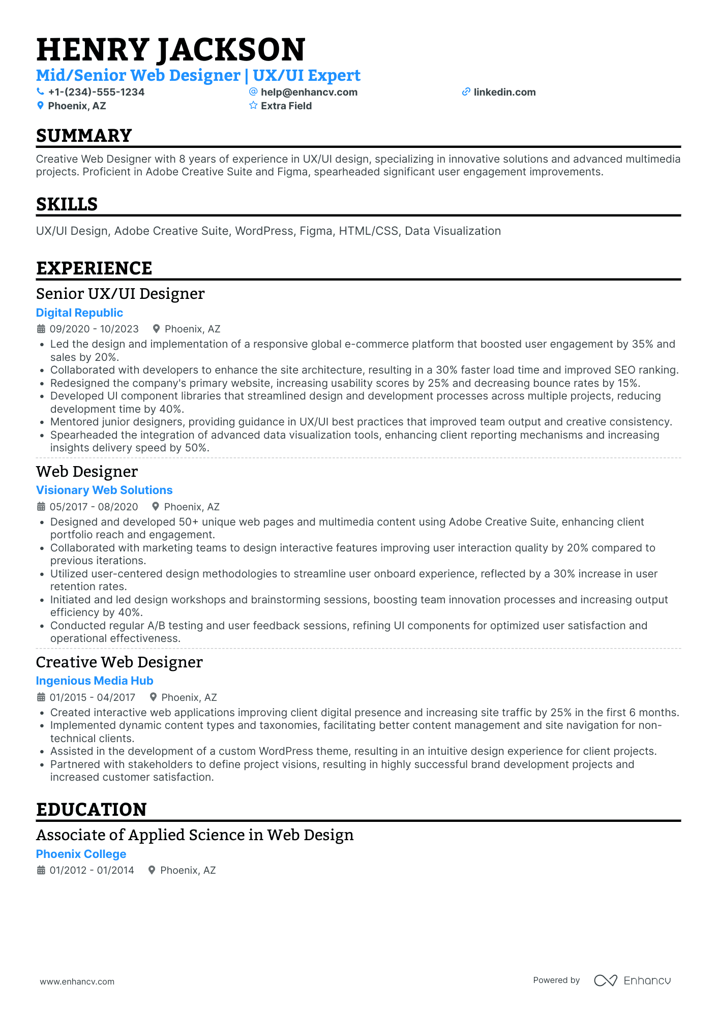 Mid Level Digital Designer Resume Example