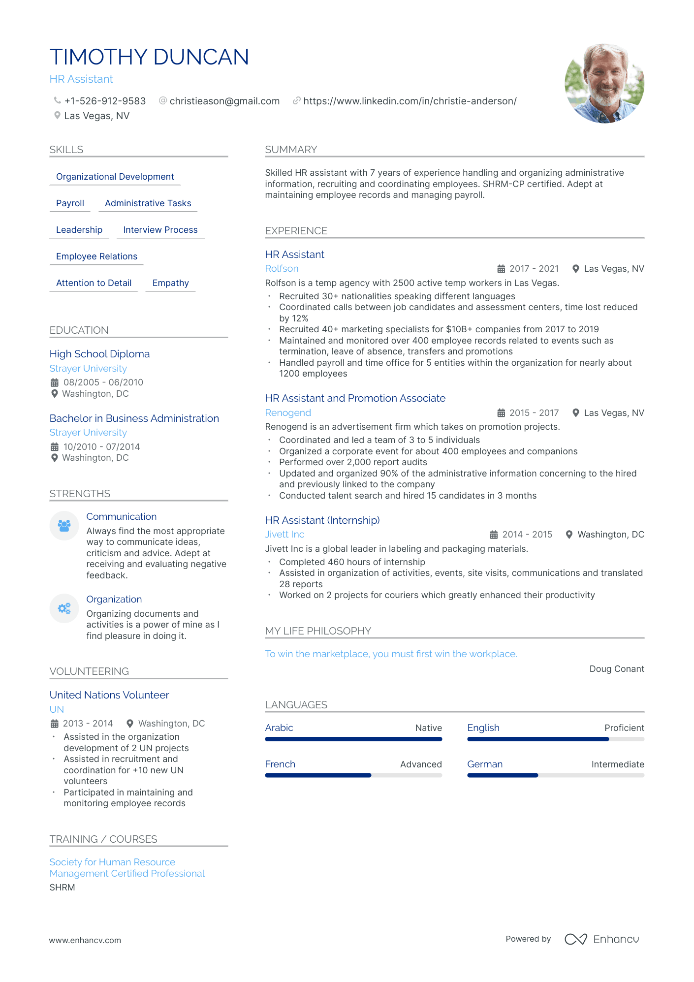 HR Assistant Resume Example