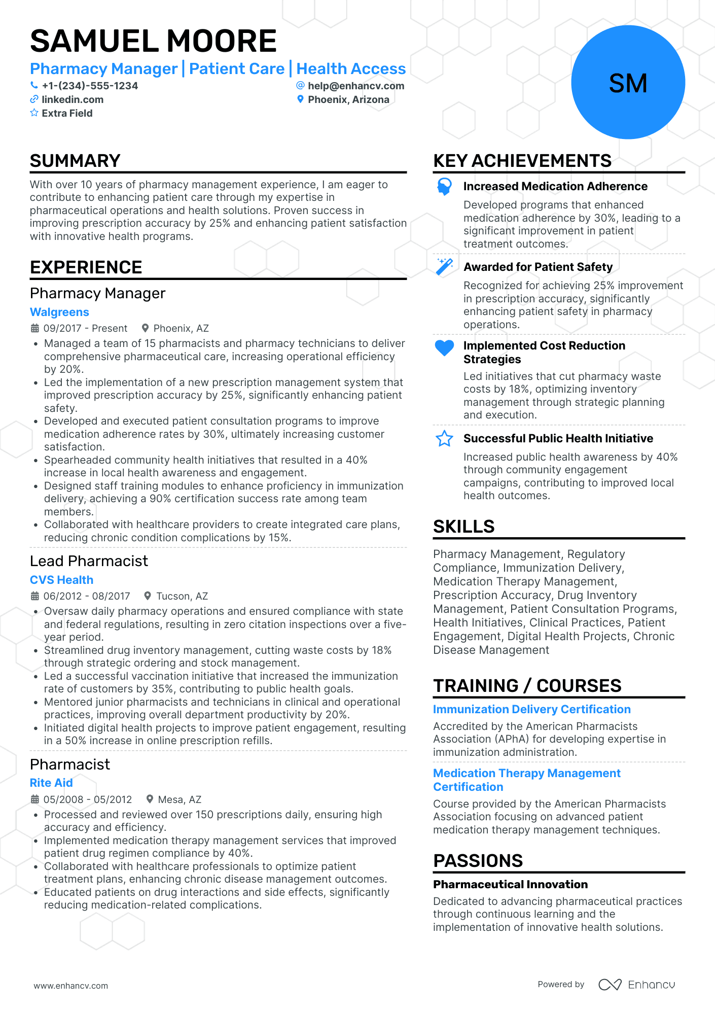 Pharmacy Billing Manager Resume Example