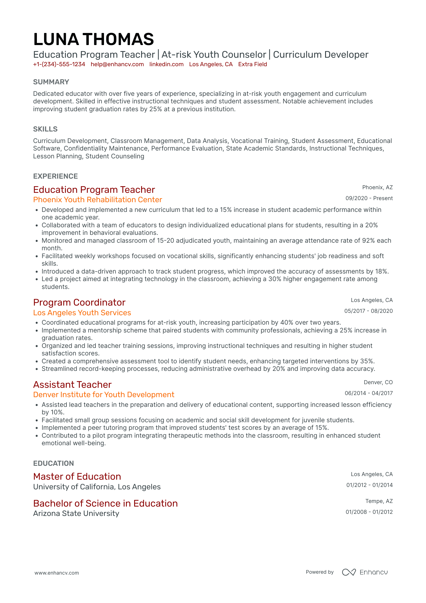 DJ Technician Resume Example