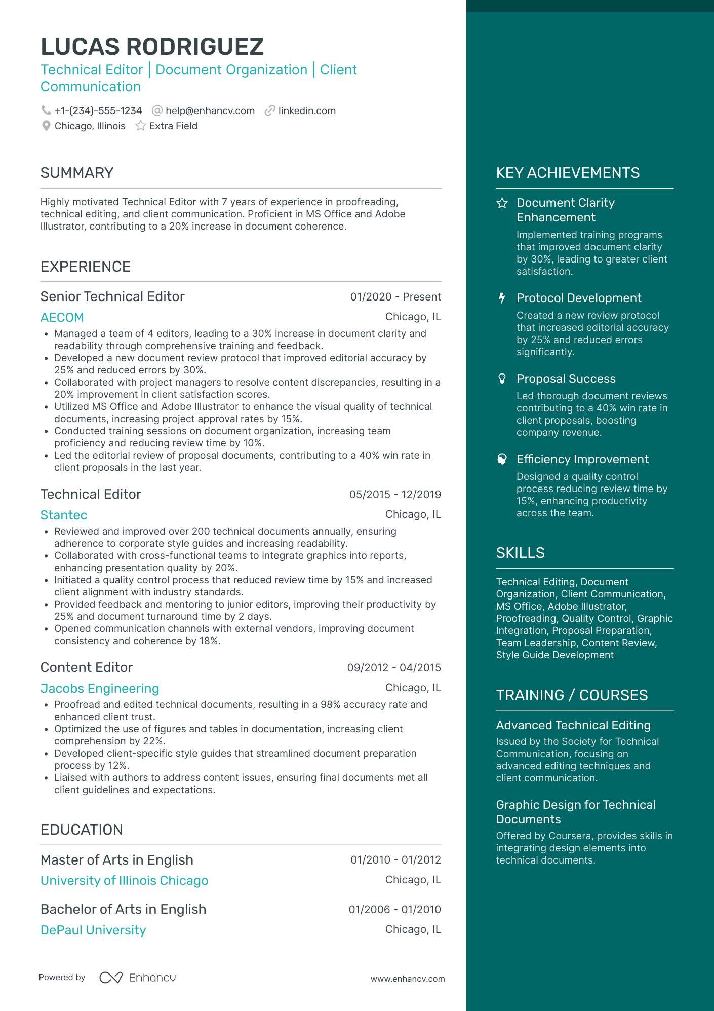 Technical Editor Resume Example