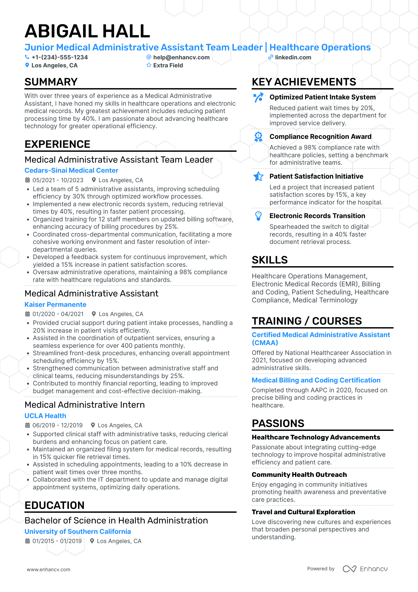 Medical Administrative Assistant Team Leader Resume Example