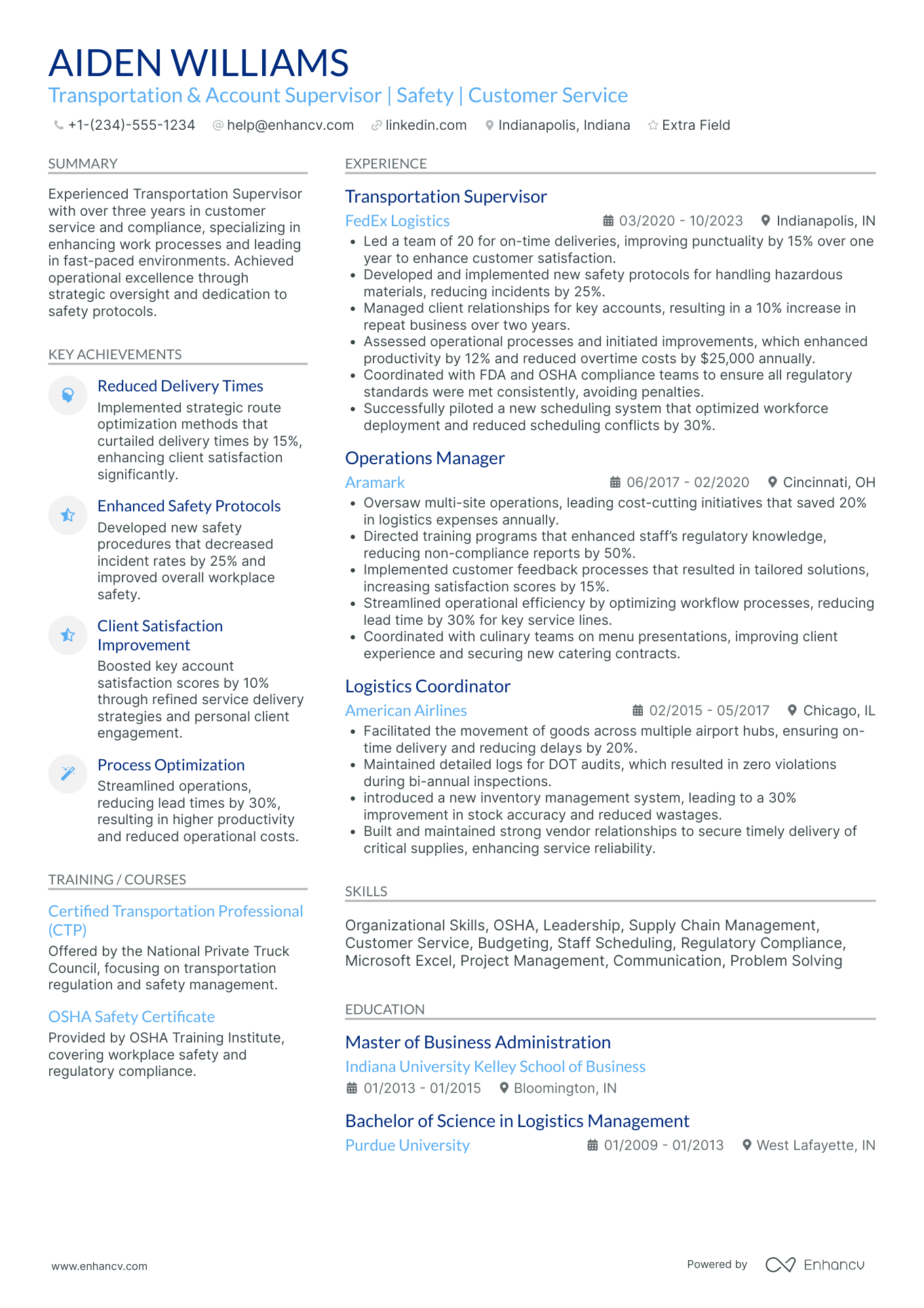 Flight Attendant Supervisor Resume Example