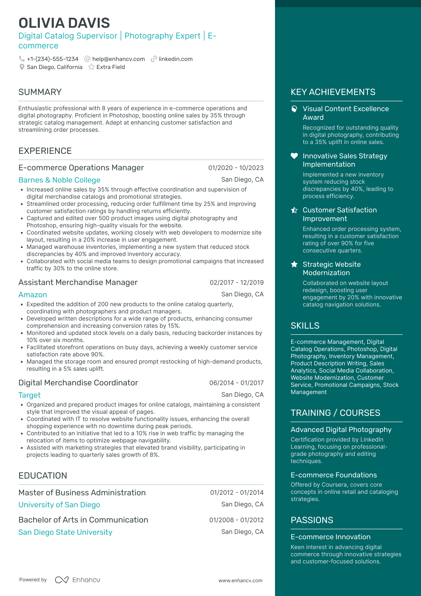 E commerce Logistics Coordinator Resume Example