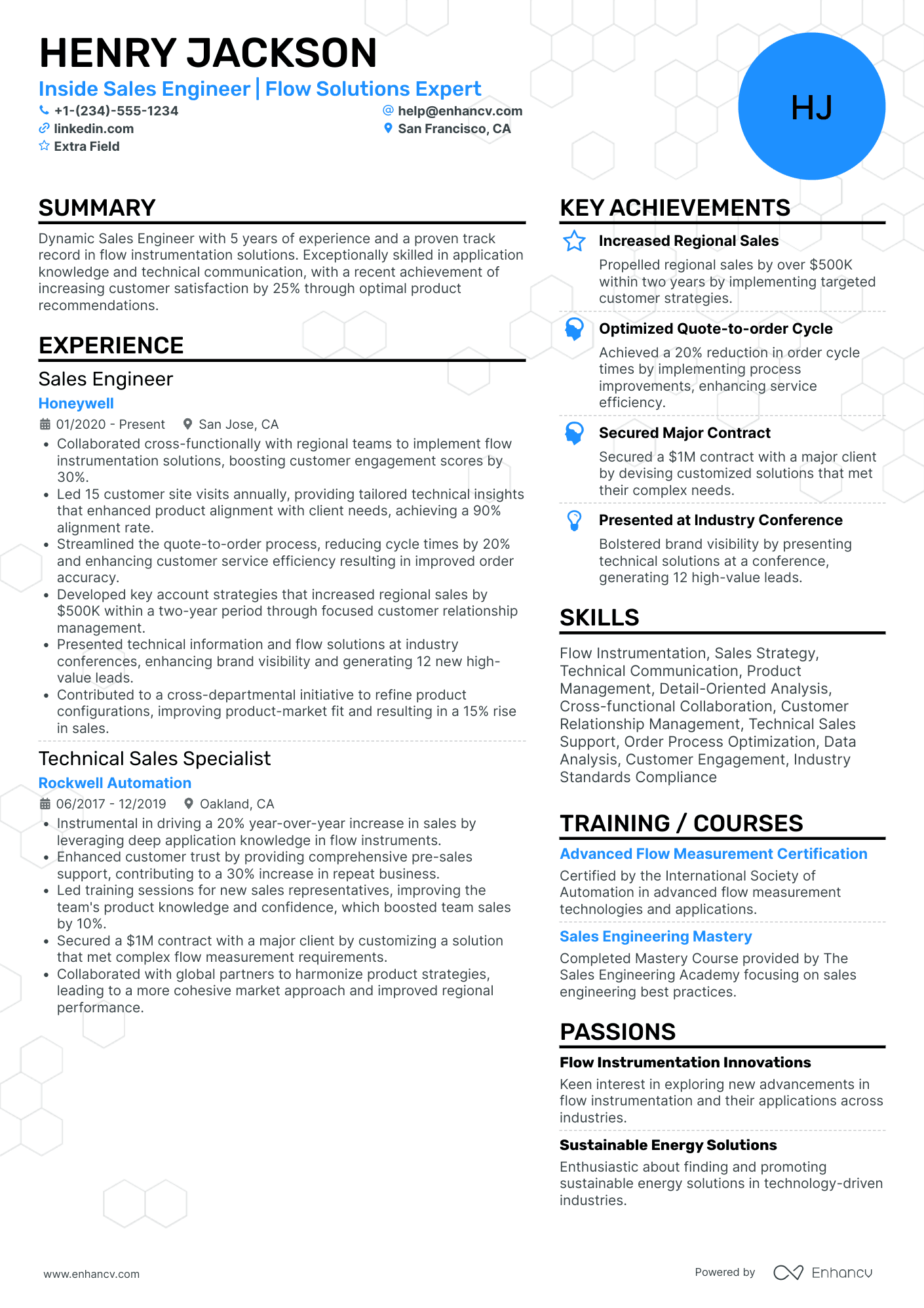 Inside Sales Engineer Resume Example