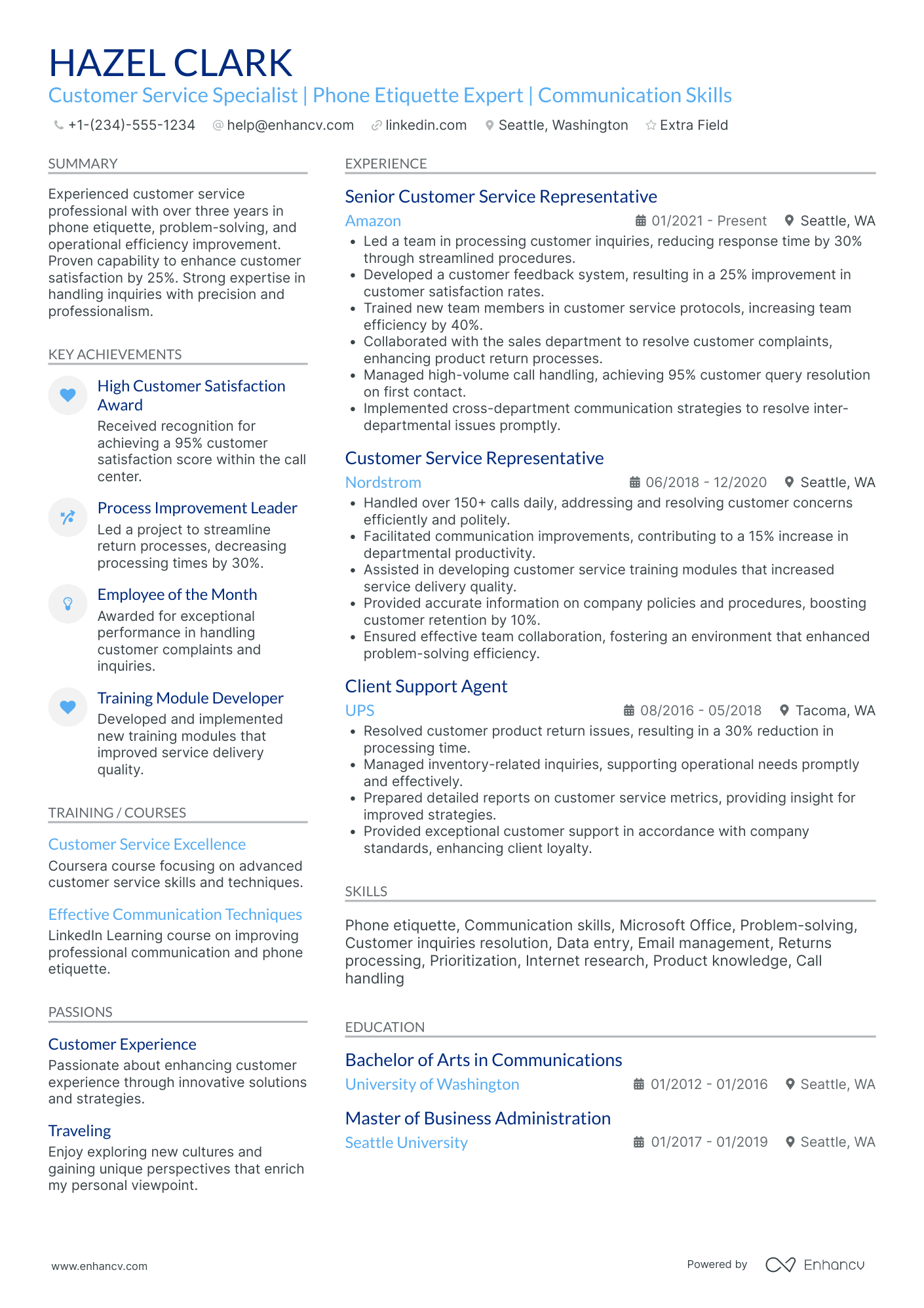 FedEx Customer Service Representative Resume Example