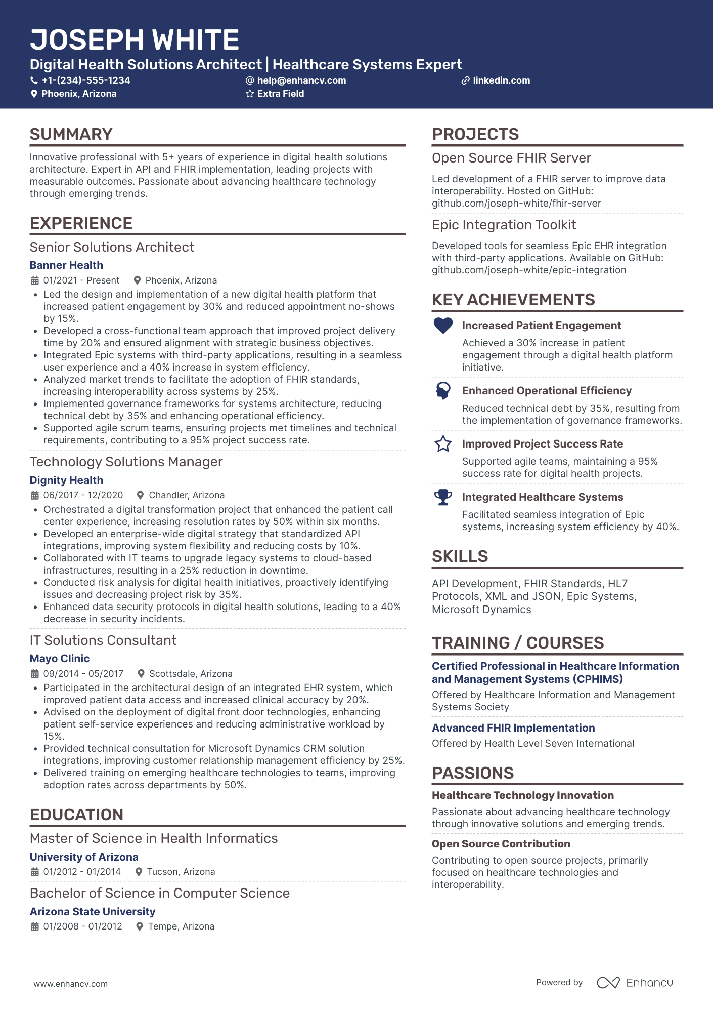 Digital Solutions Architect Resume Example