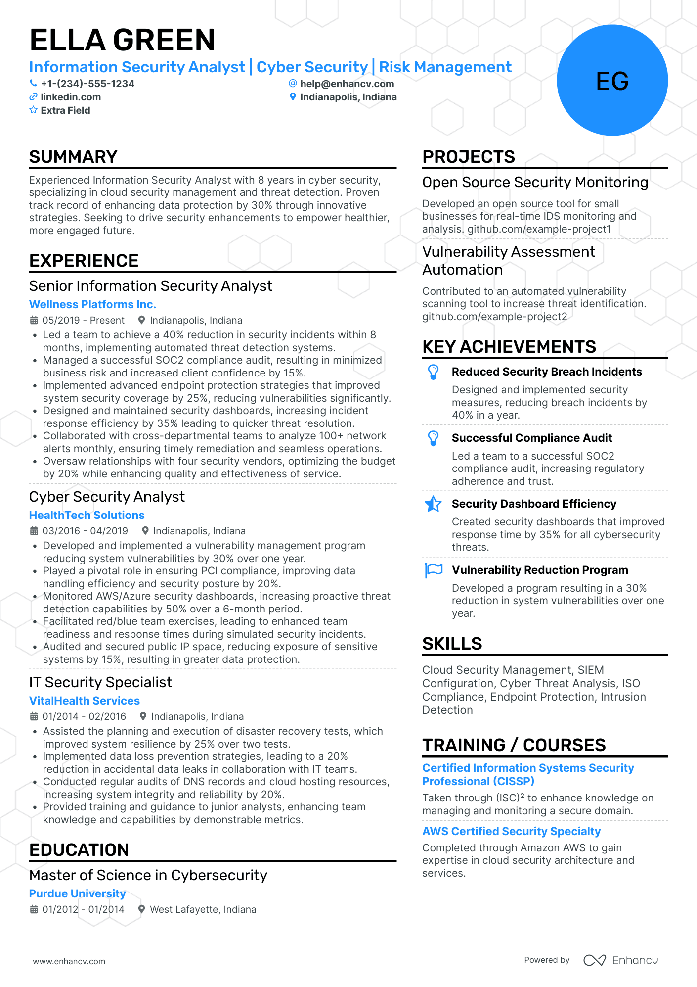 Endpoint Security Analyst Resume Example