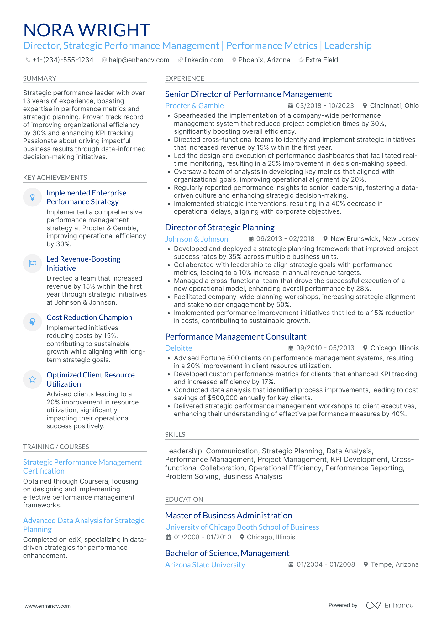 Strategic Management Director Resume Example